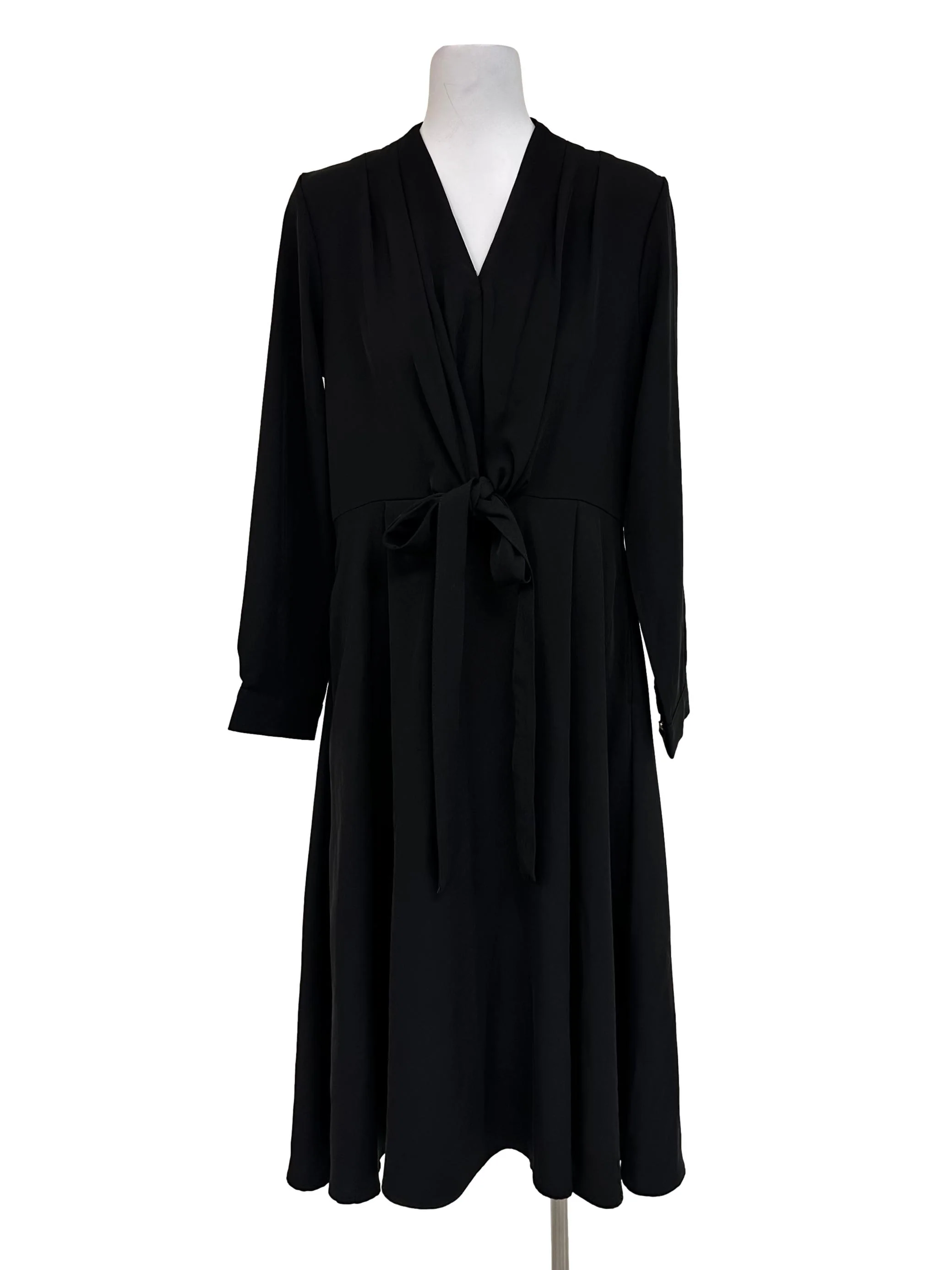 Coal Black V Neckline Dress