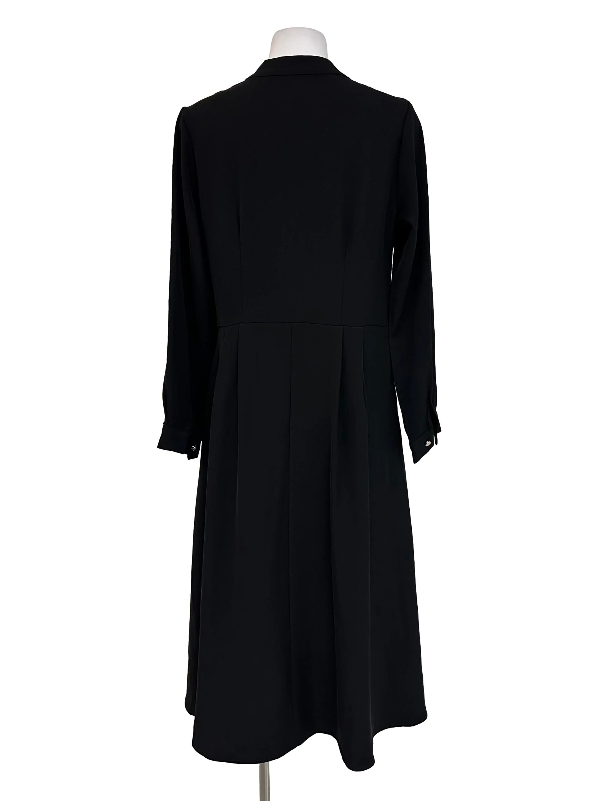 Coal Black V Neckline Dress - Image 2