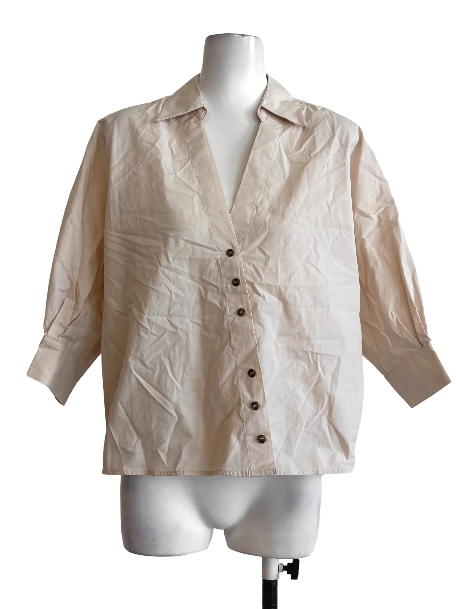 Coconut V-Neck Cotton Blouse