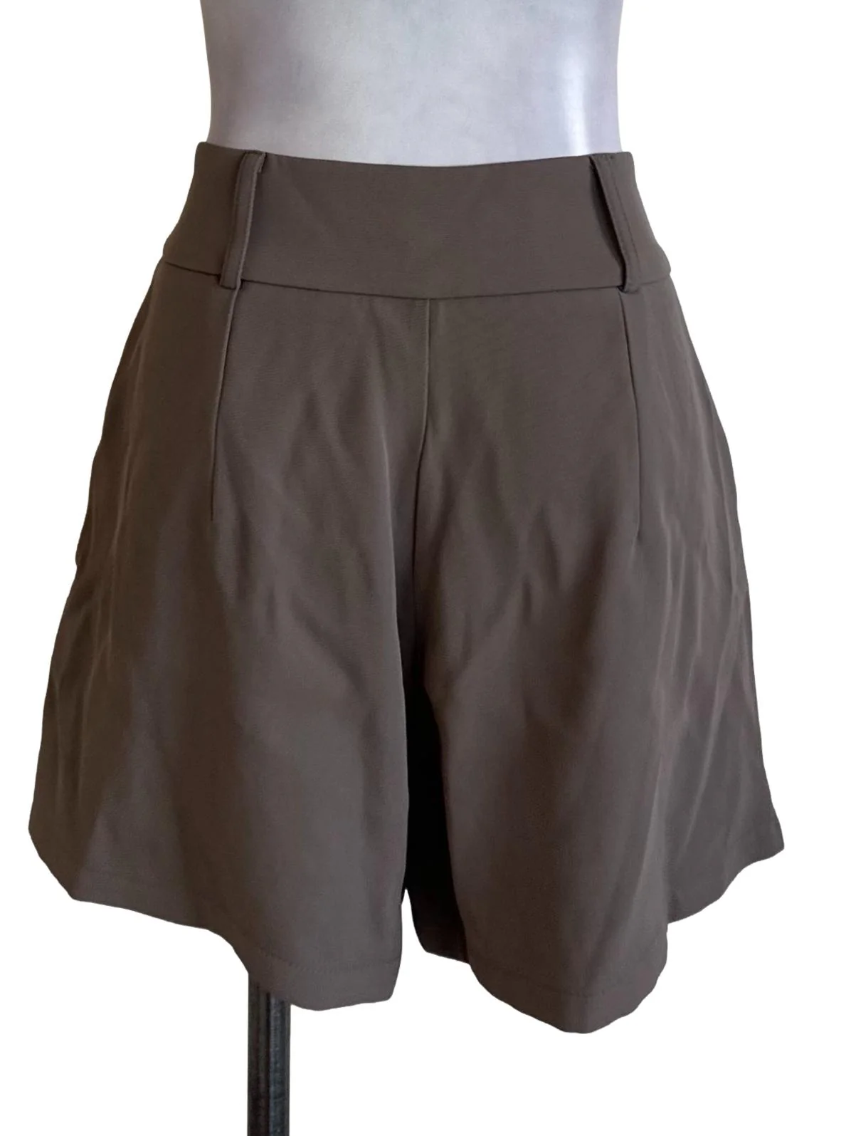 Coffee Brown Button Shorts - Image 2