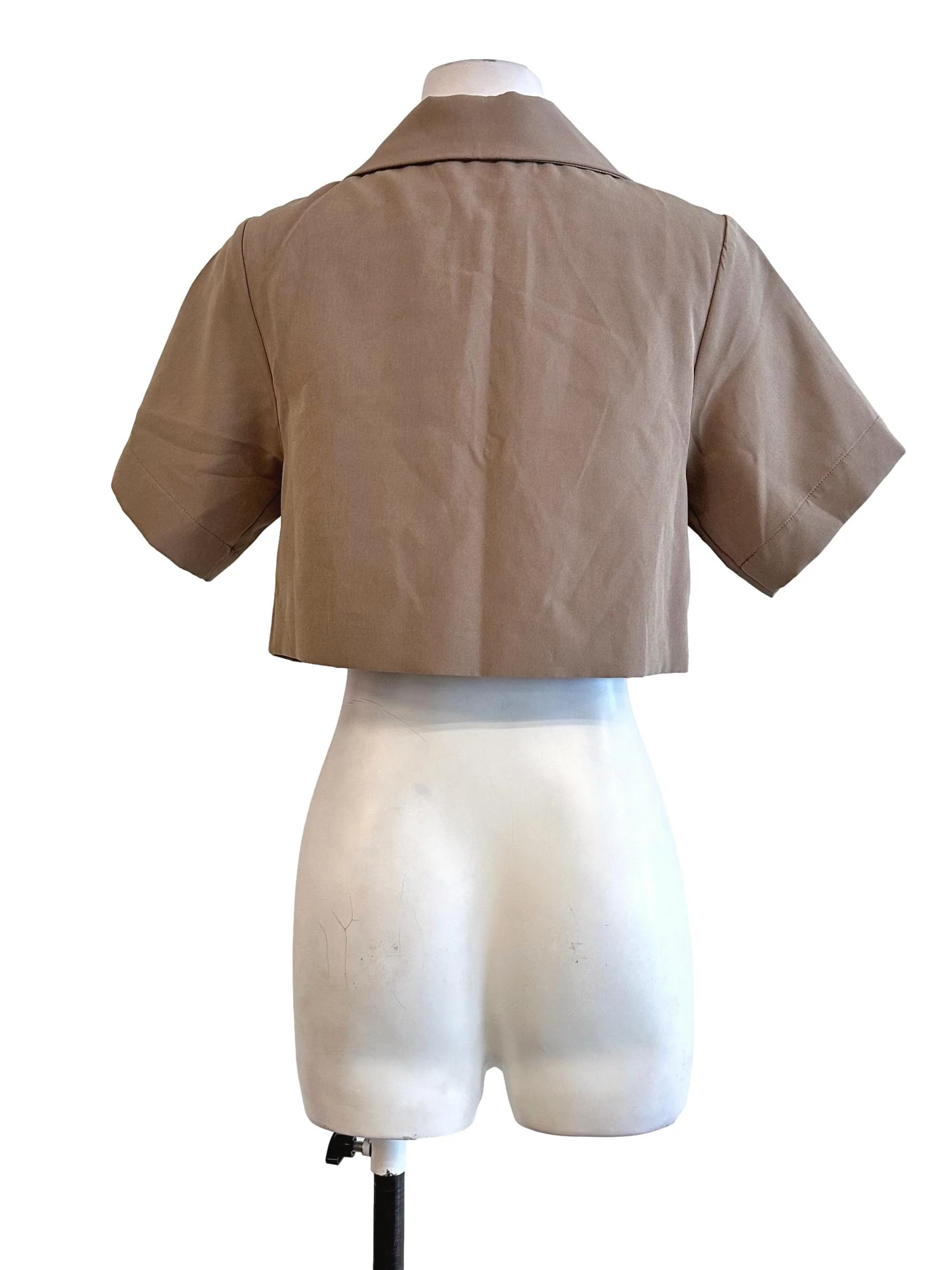 Coffee Brown Collar Top - Image 2