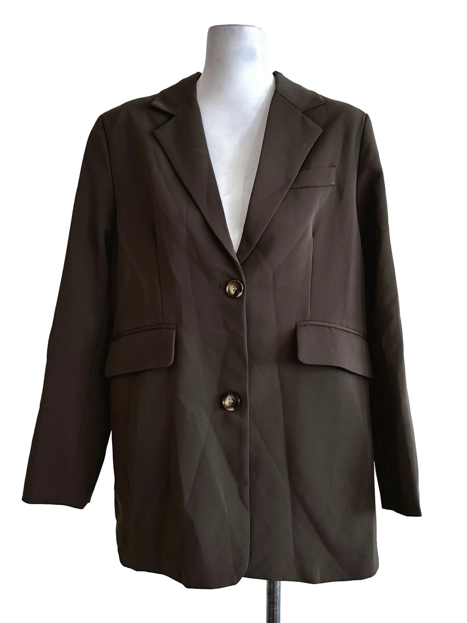 Coffee Brown Plain Blazers TEM