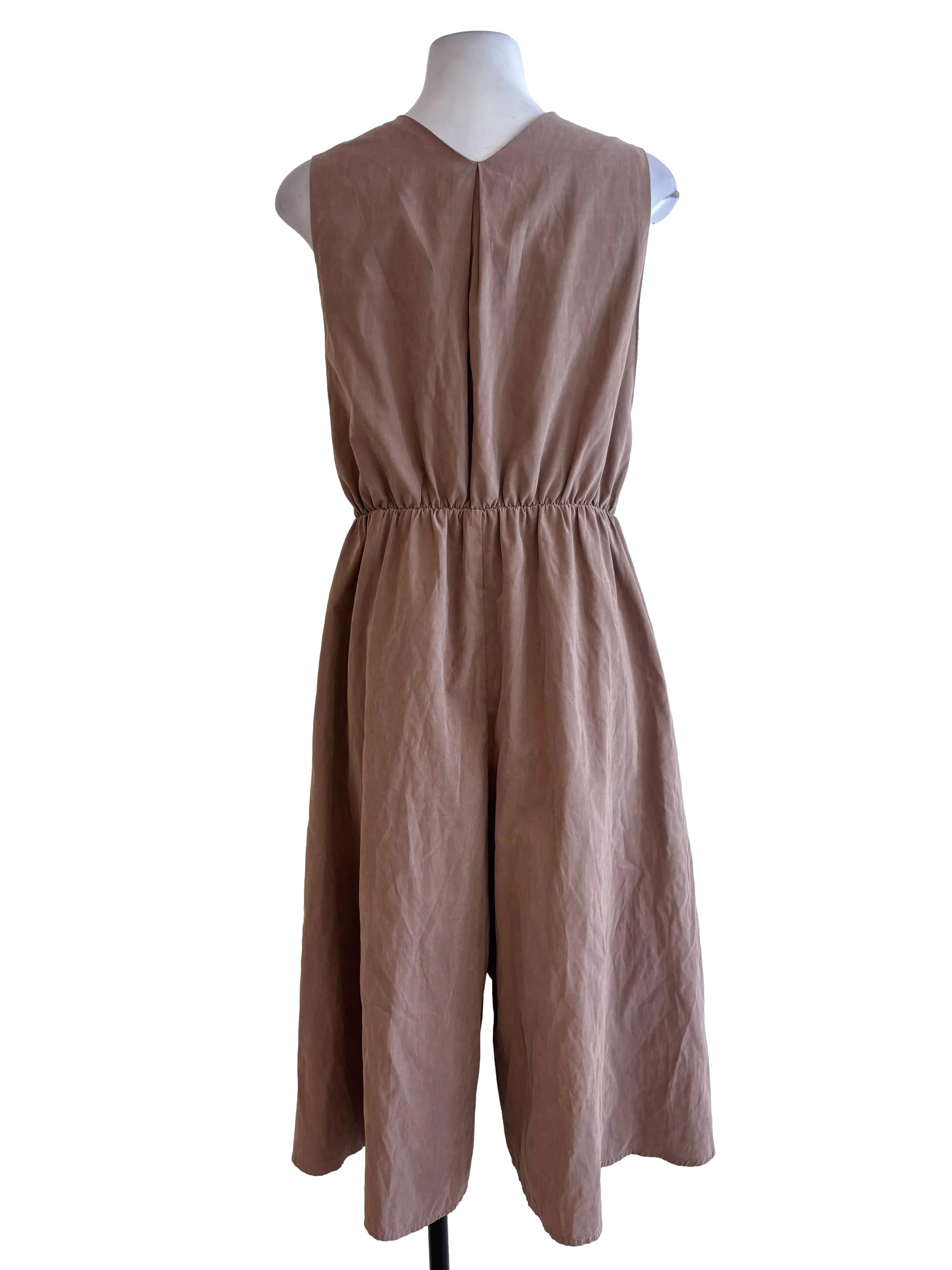 Coffee Wrap Quarter Jumpsuit - Image 2