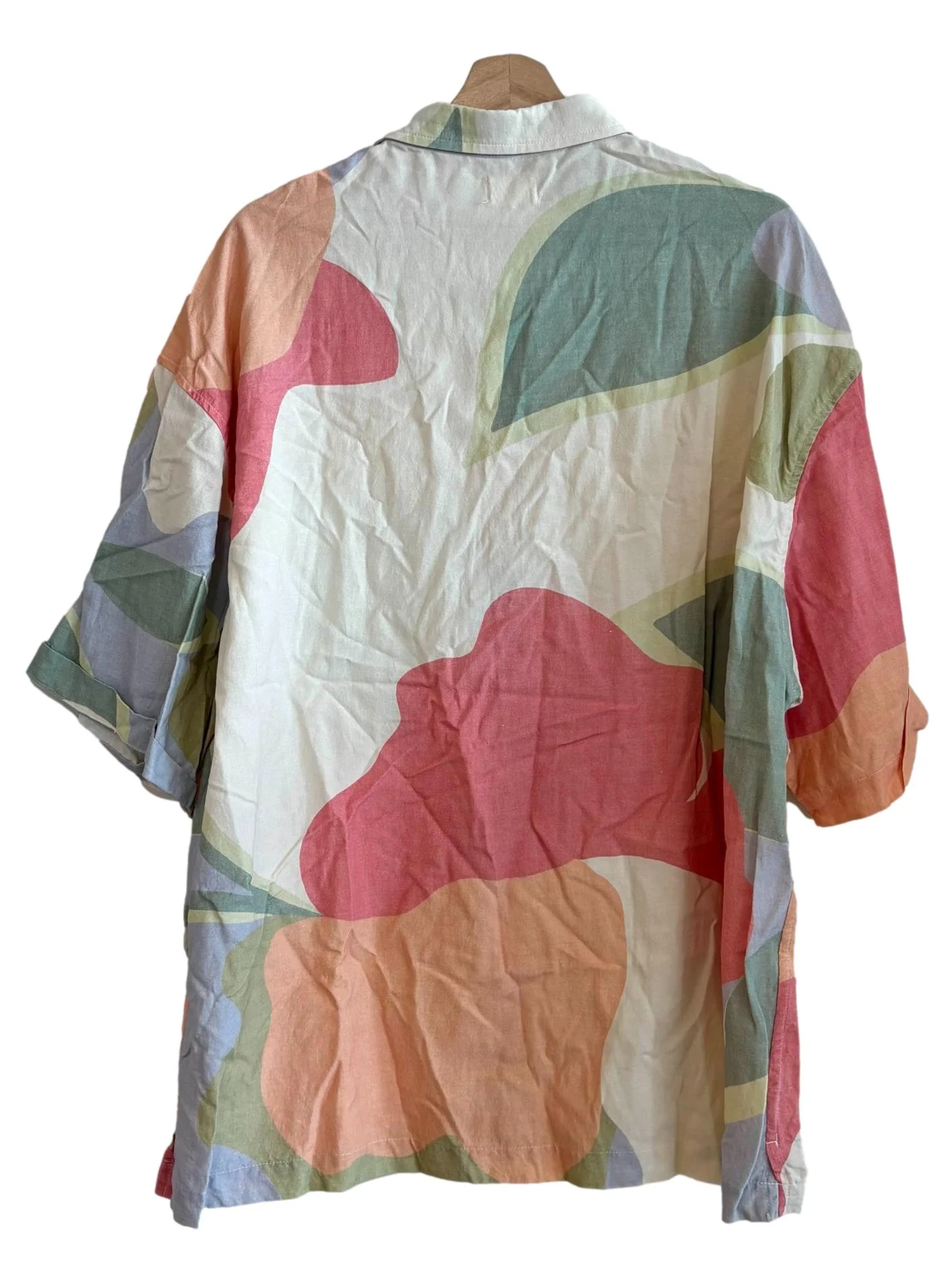Colourful Abstract Print Cotton Shirt - Image 2