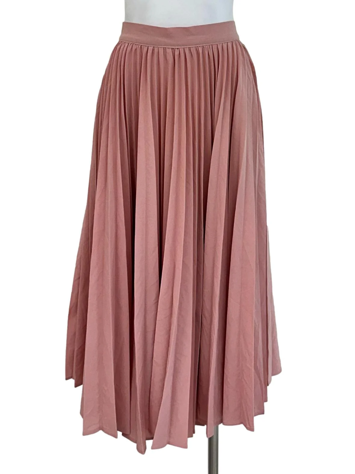 Coral Pink Pleated Skirt