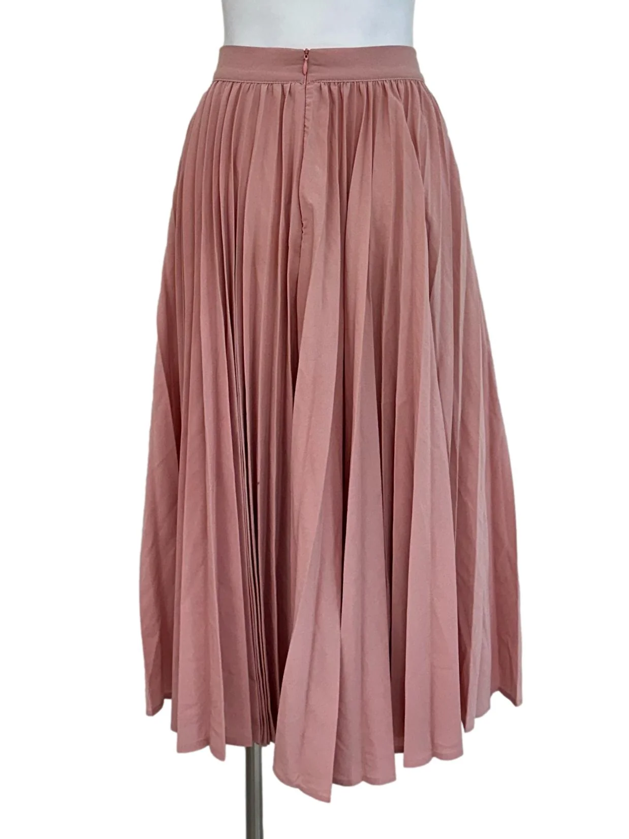 Coral Pink Pleated Skirt - Image 2
