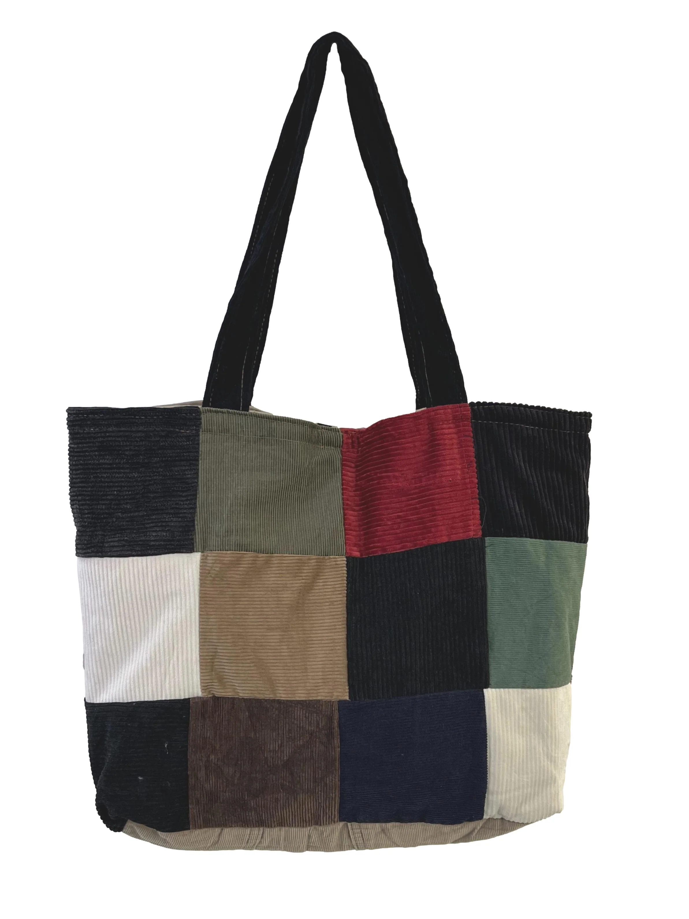 Corduroy Patchwork Reworked Tote Bag - Image 2