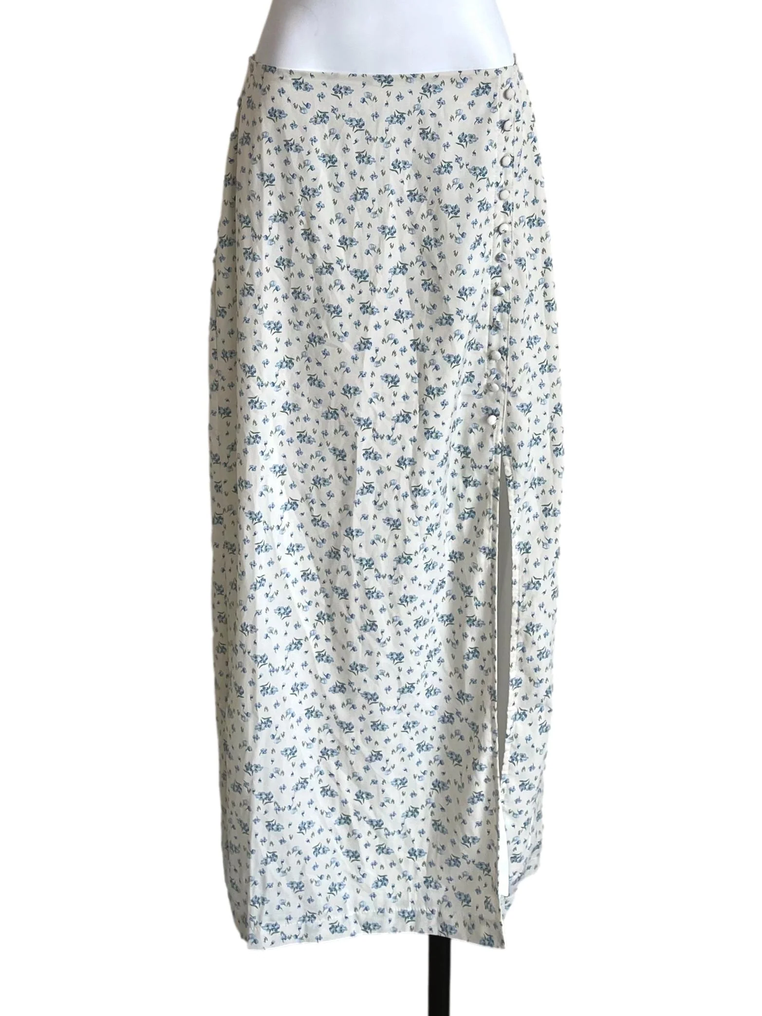 Cotton Floral Slit Skirt