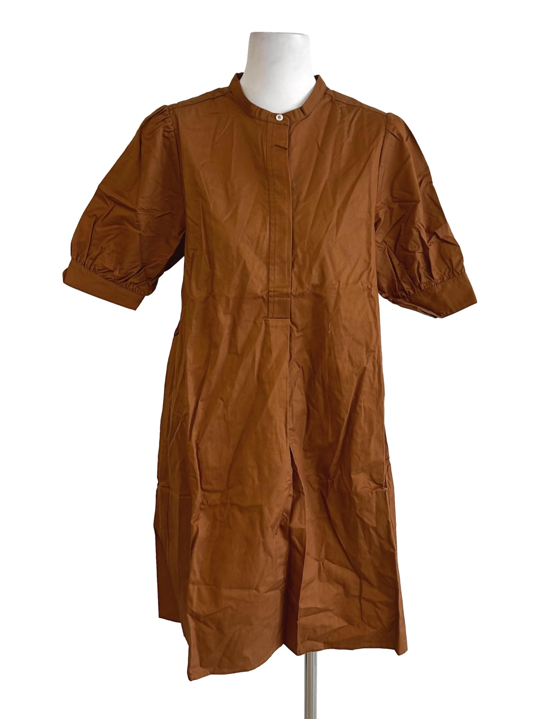 Cotton Gathered Shirt Dress OSN