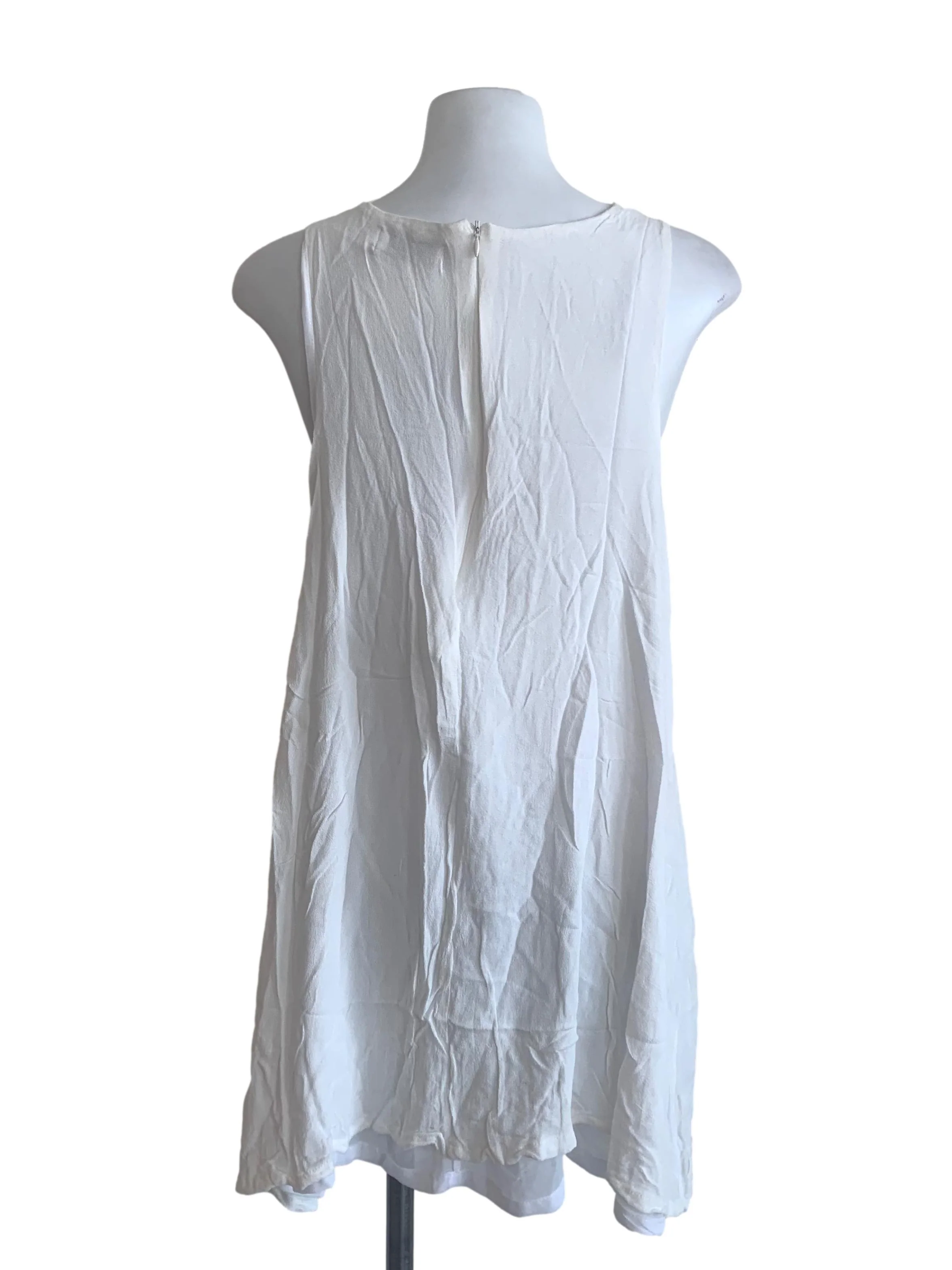 Cotton White Blue Pattern Dress - Image 2