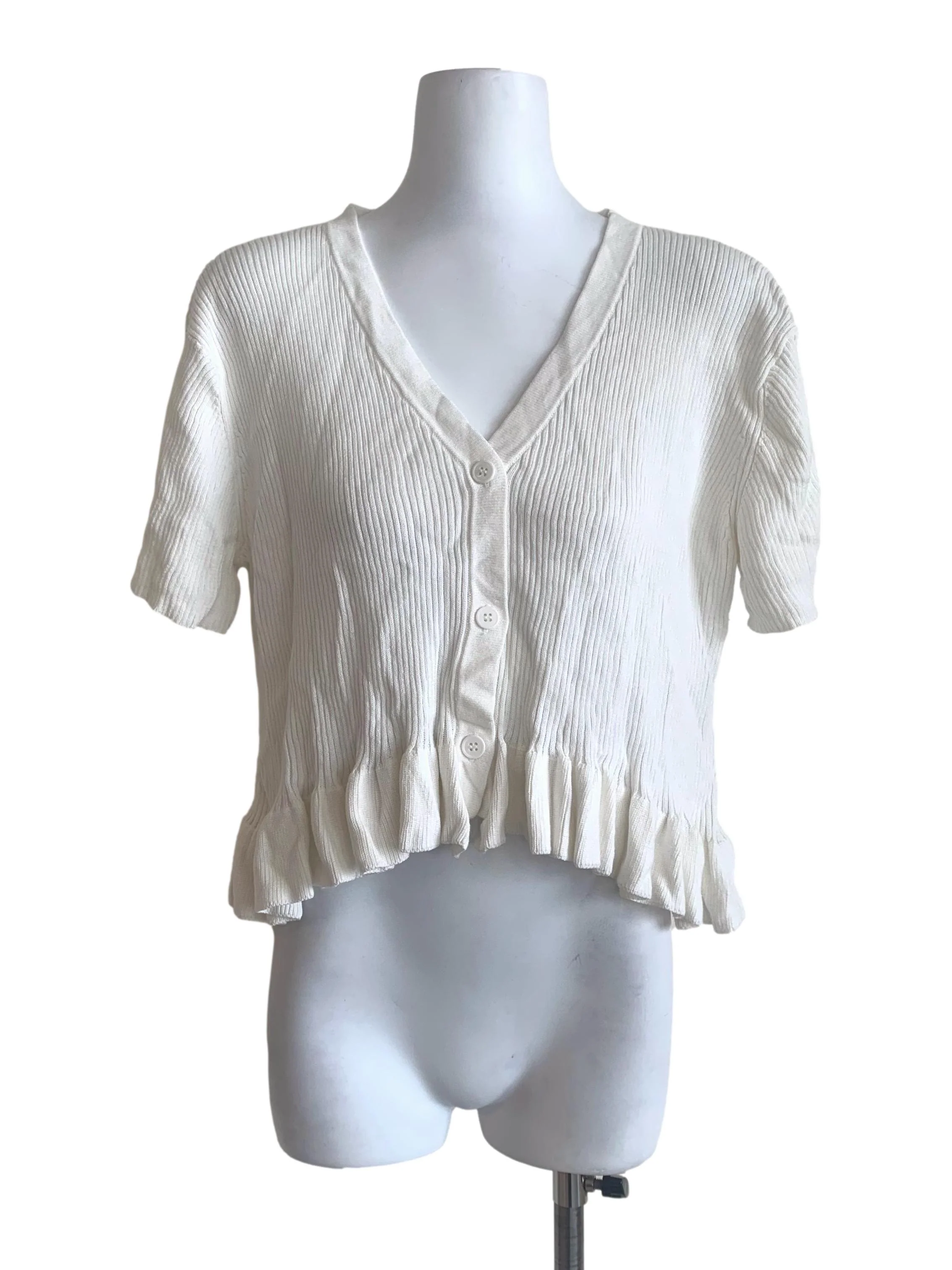 Cotton White Buttoned Top