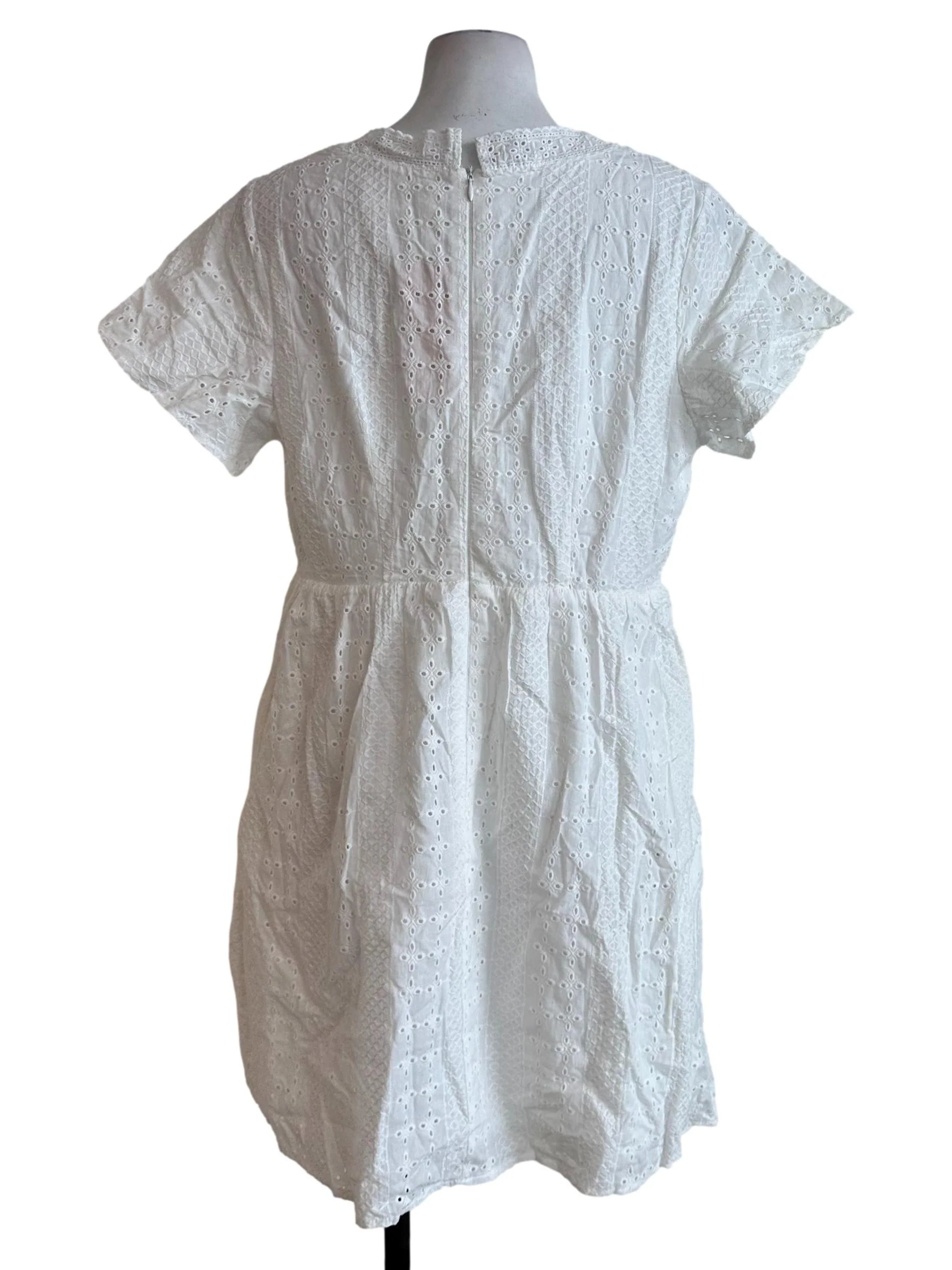 Cotton White Embroidery Pattern Dress - Image 2