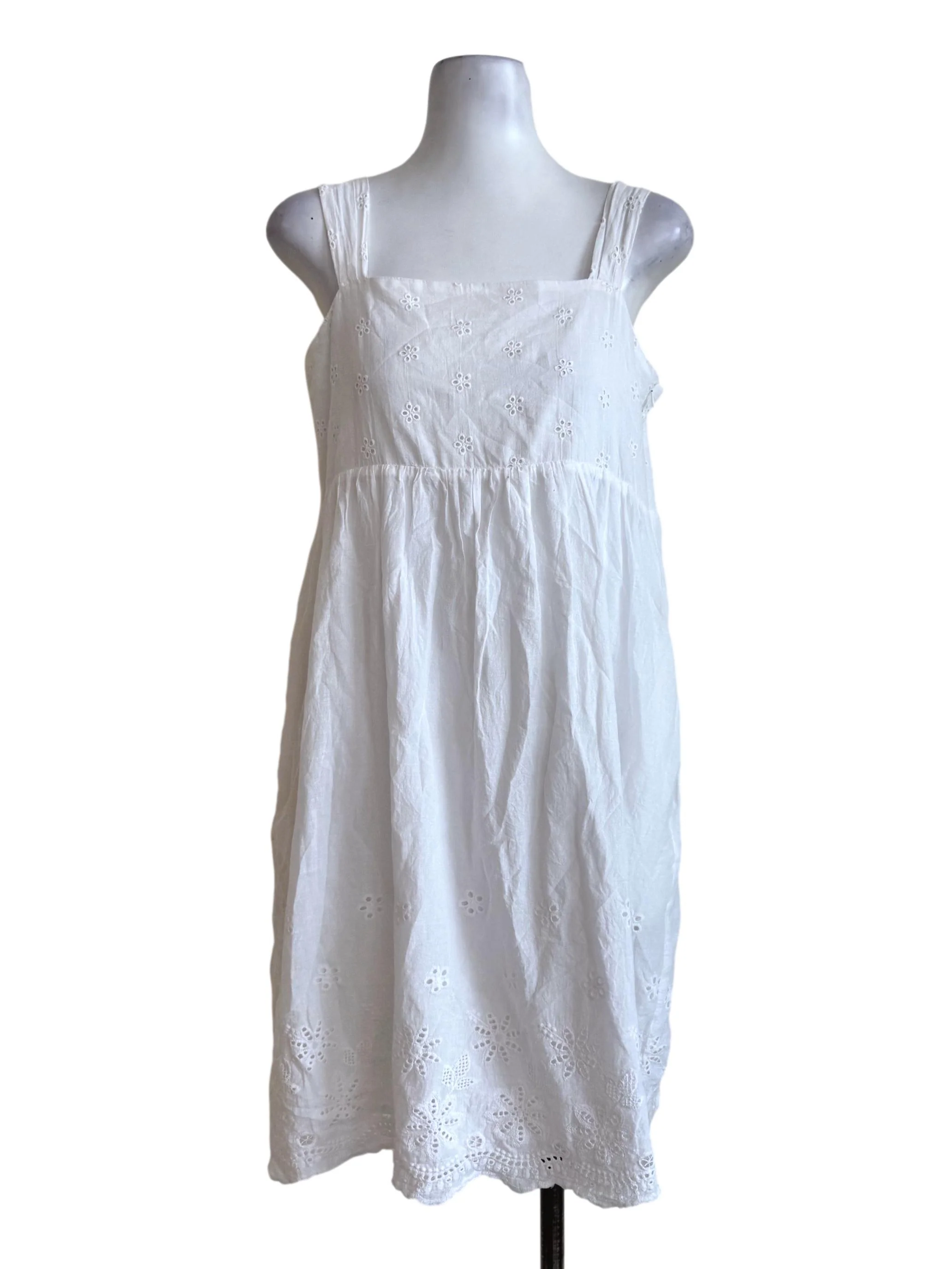 Cotton White Eyelet Empire Dress