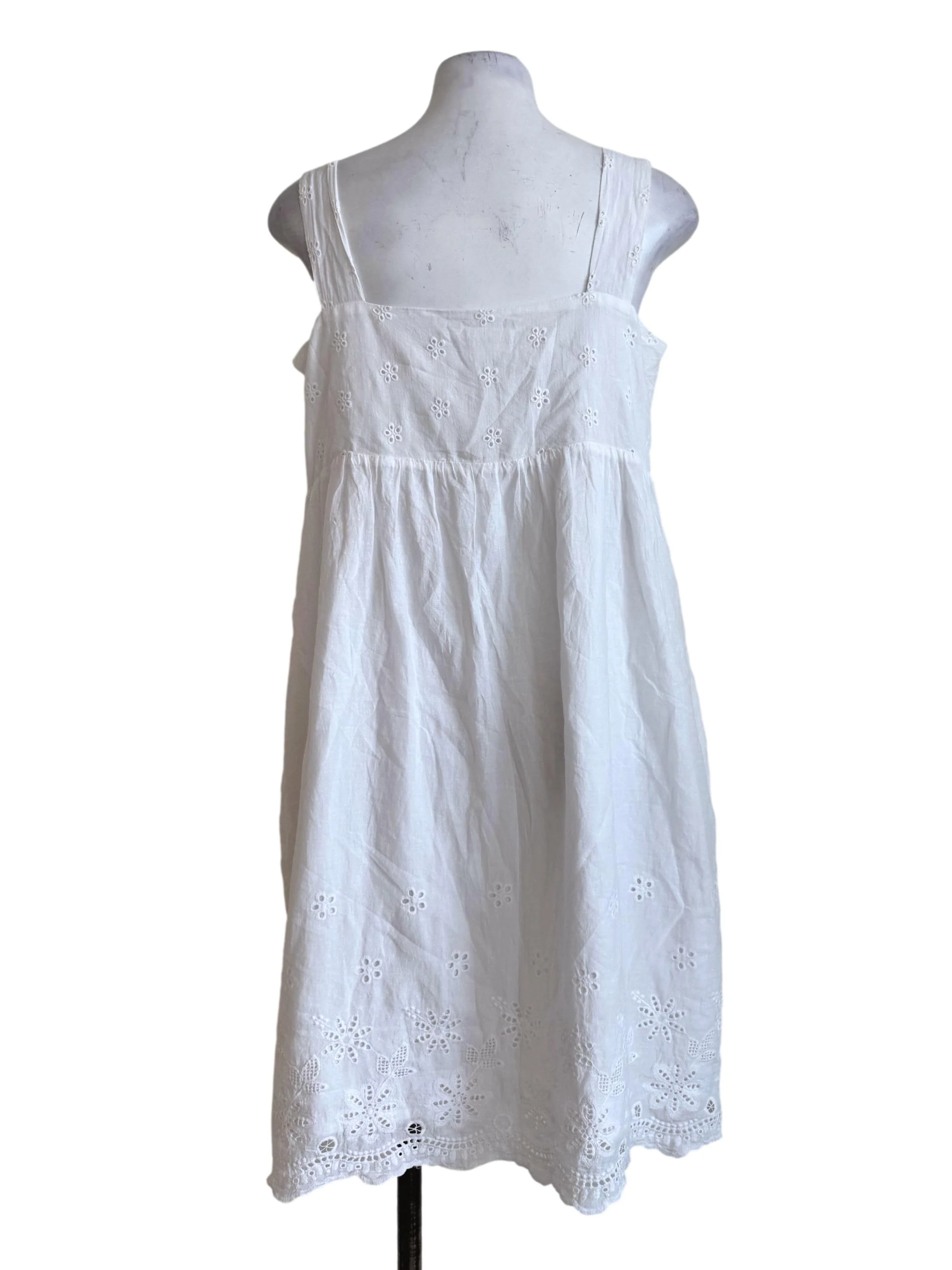 Cotton White Eyelet Empire Dress - Image 2