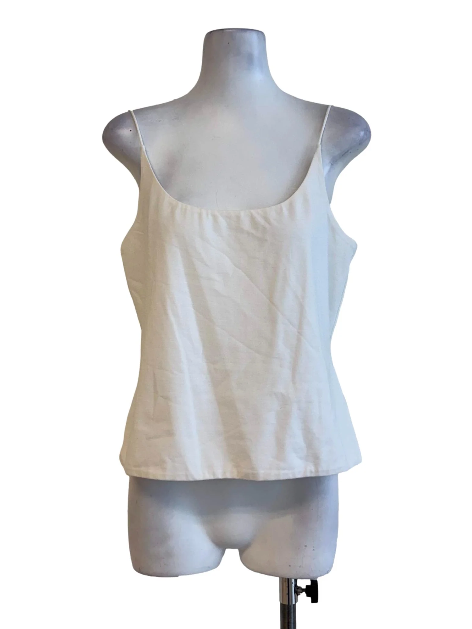 Cotton White Round Neck Camisole
