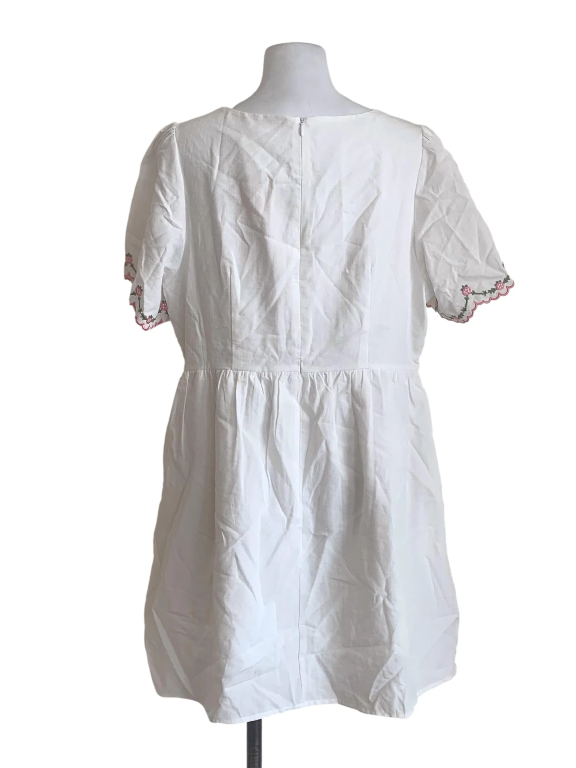 Cotton White Square Neck Dress - Image 2
