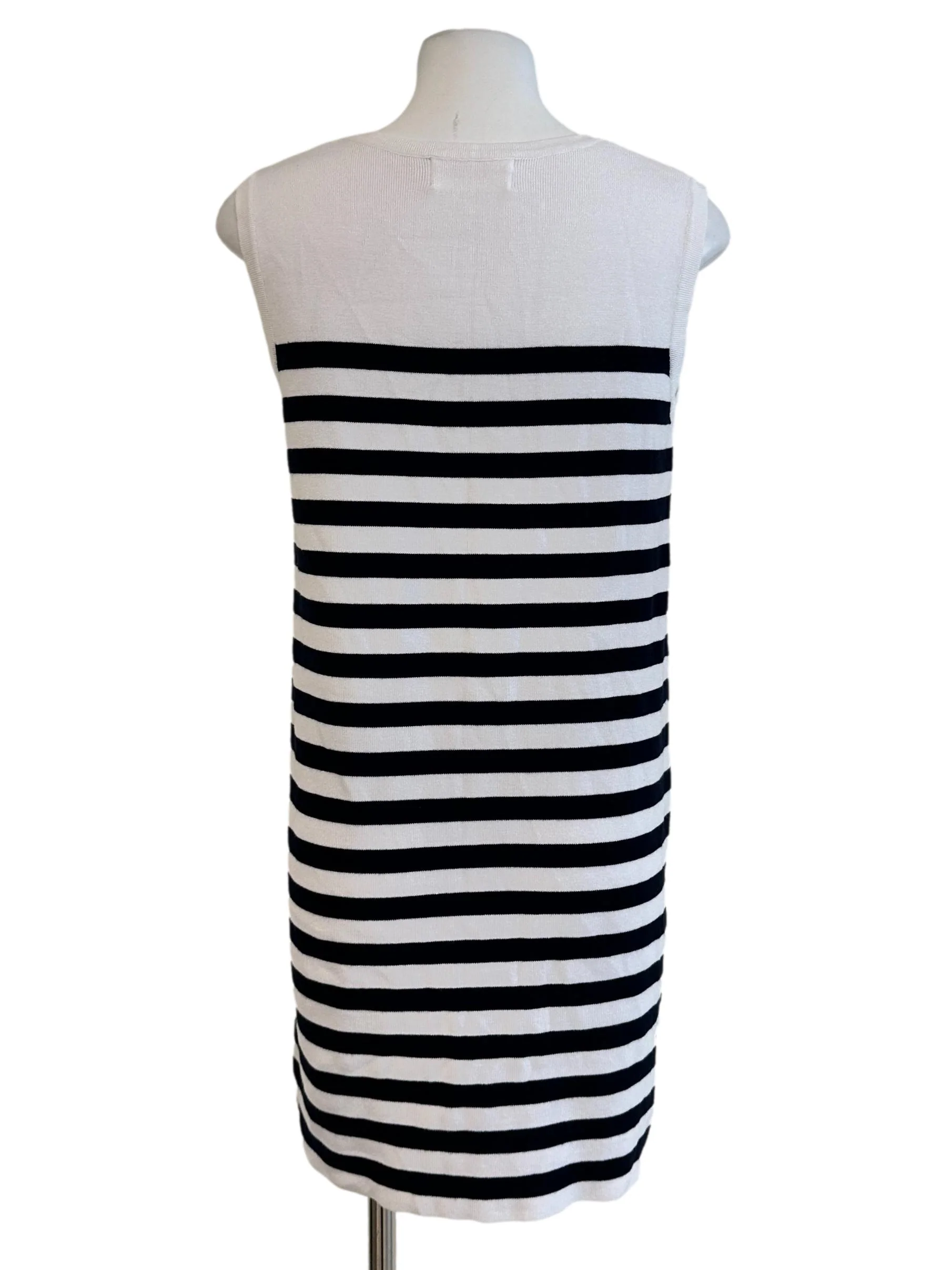 Cotton White Stripes Mini Dress - Image 2