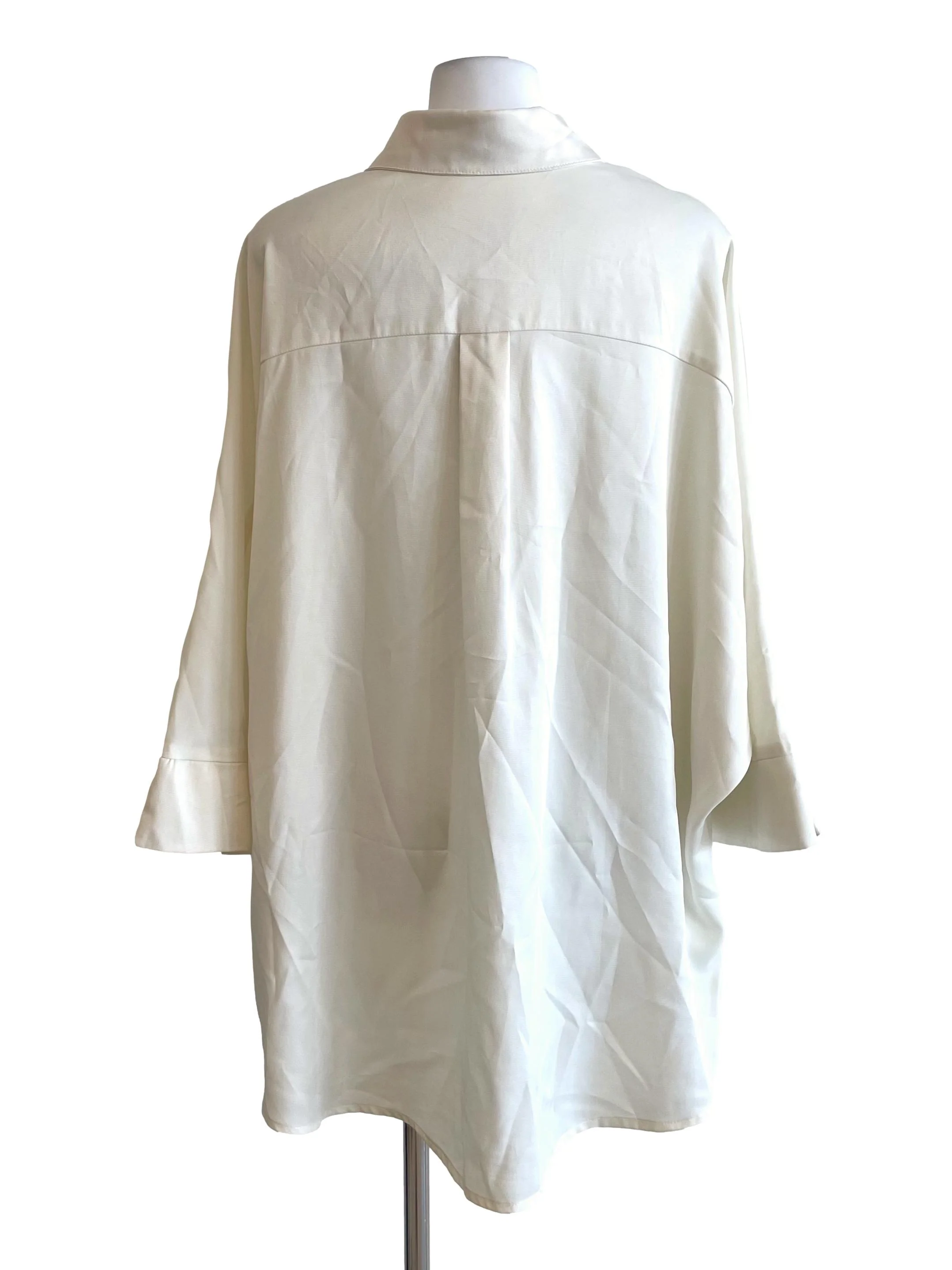 Cream Bat Mid Sleeves Shirt Dress - Image 2