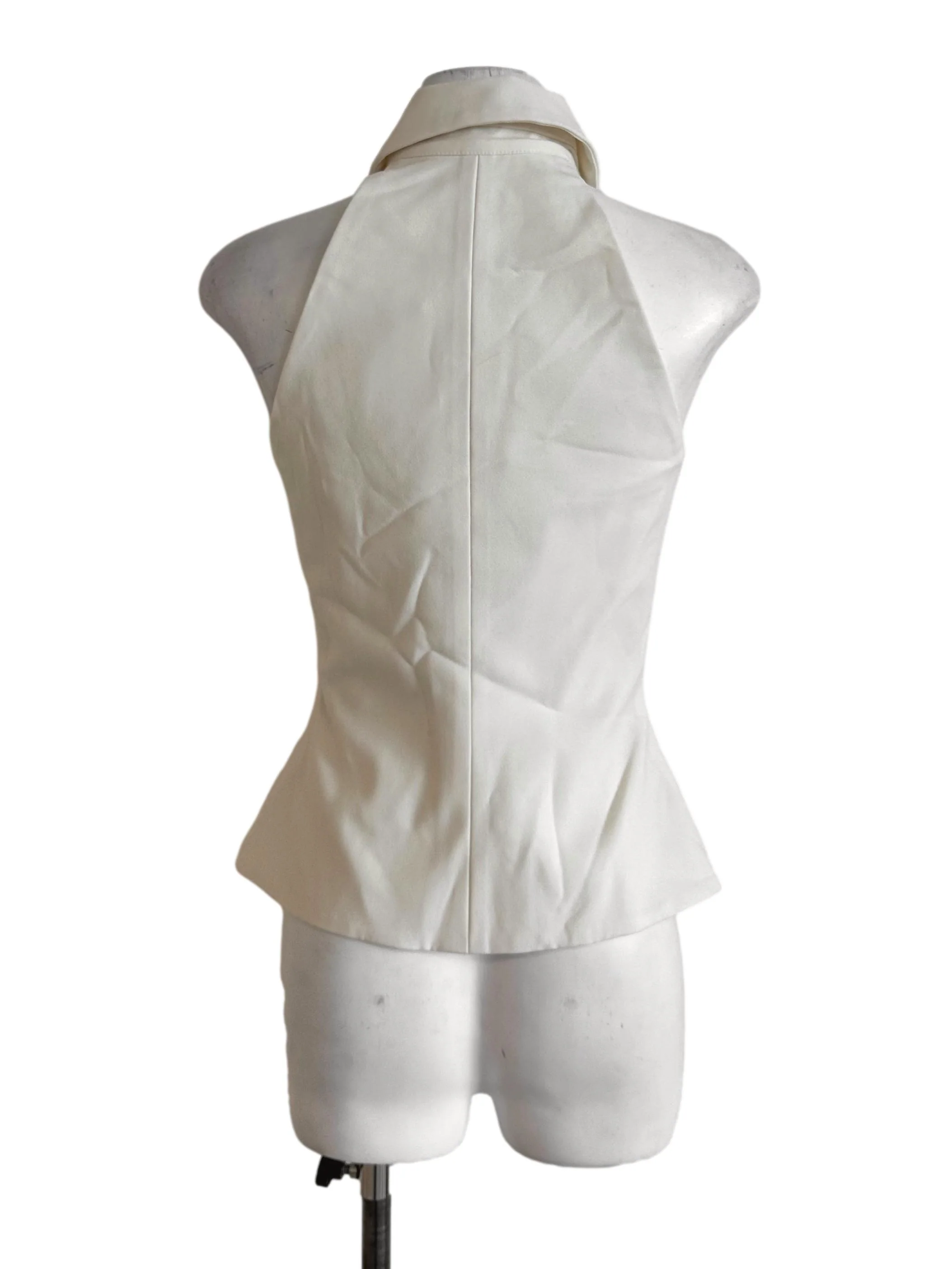 Cream Beige High Neck Vest - Image 2