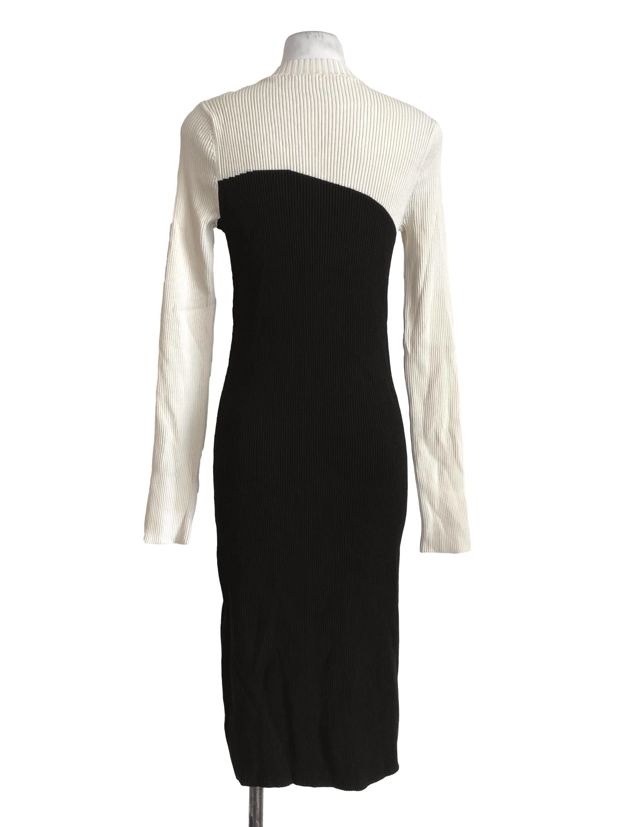 Cream & Black Pencil Stripe Bodycon Dress - Image 2