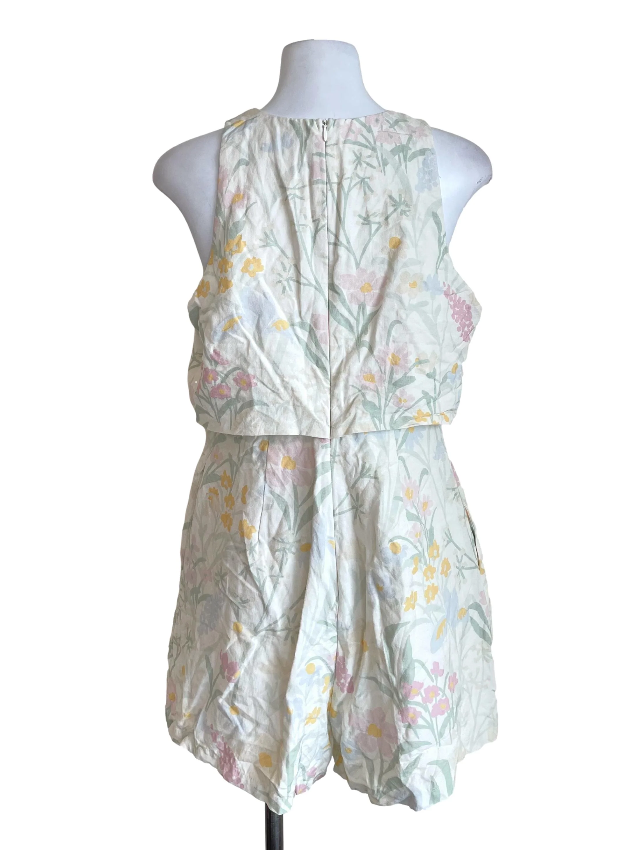 Cream Floral Fake Two Piece Romper TCL - Image 2