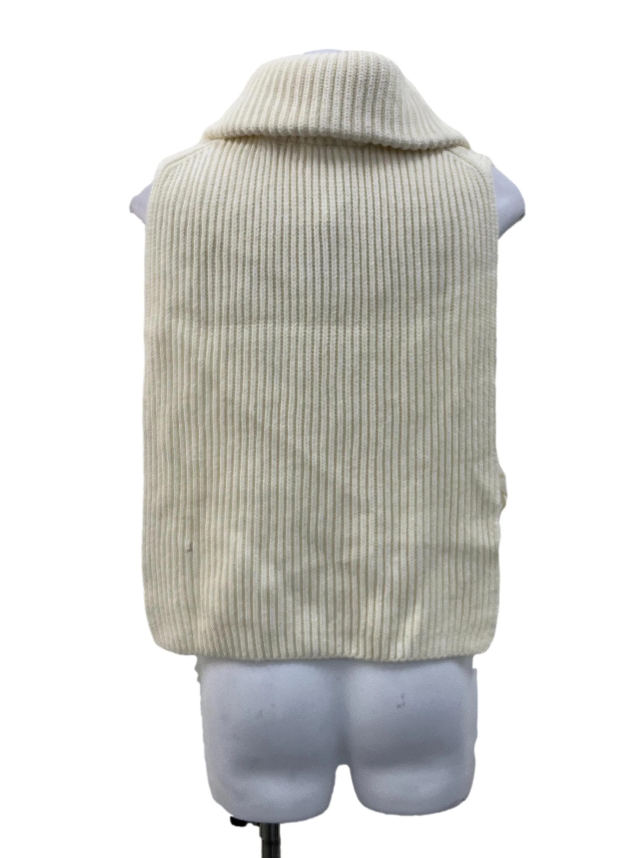 Cream Knitted Faux Half Zip Collar - Image 3