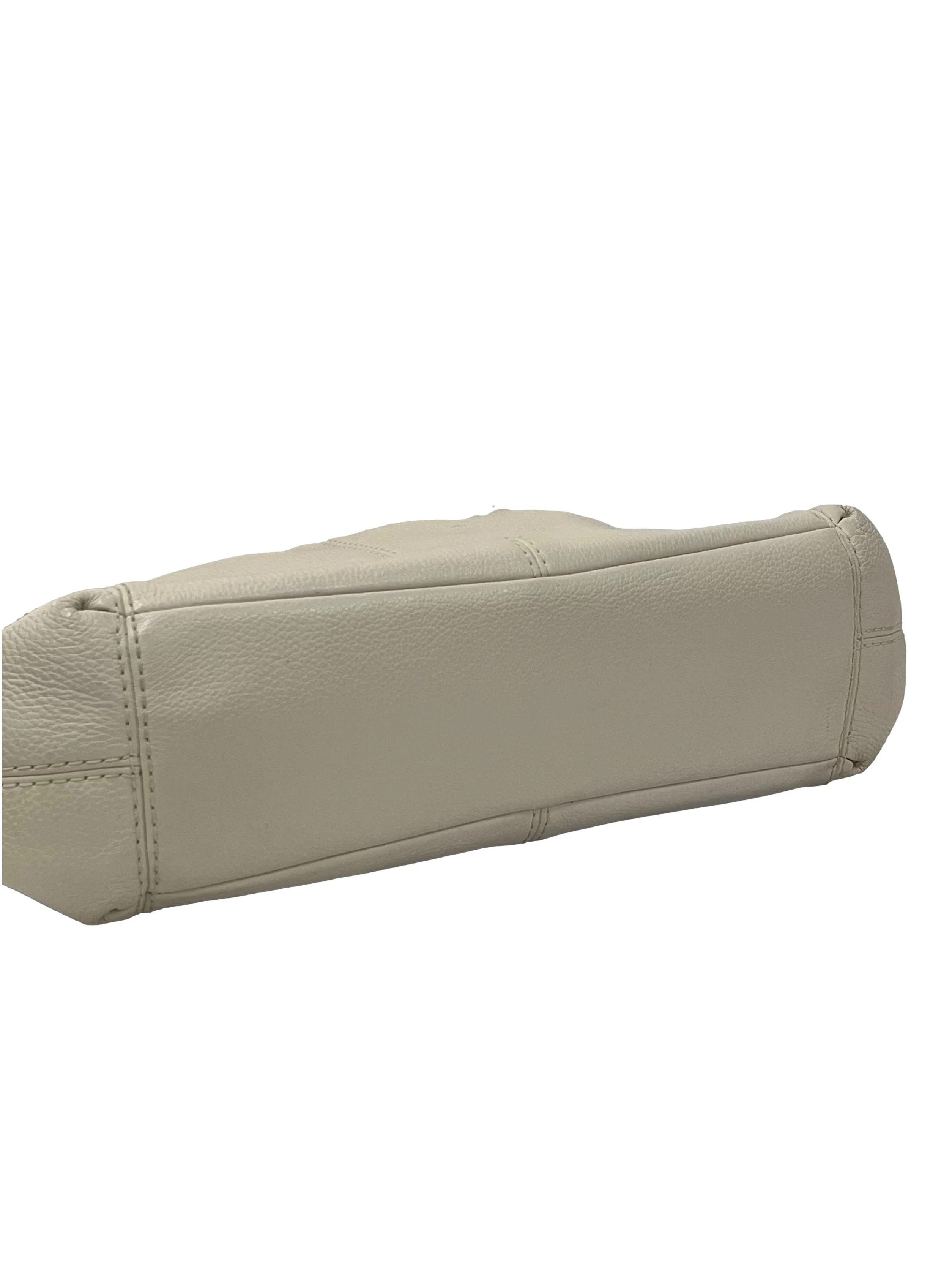 White Pebbled Leather Lexy Shoulder Bag CSN - Image 6