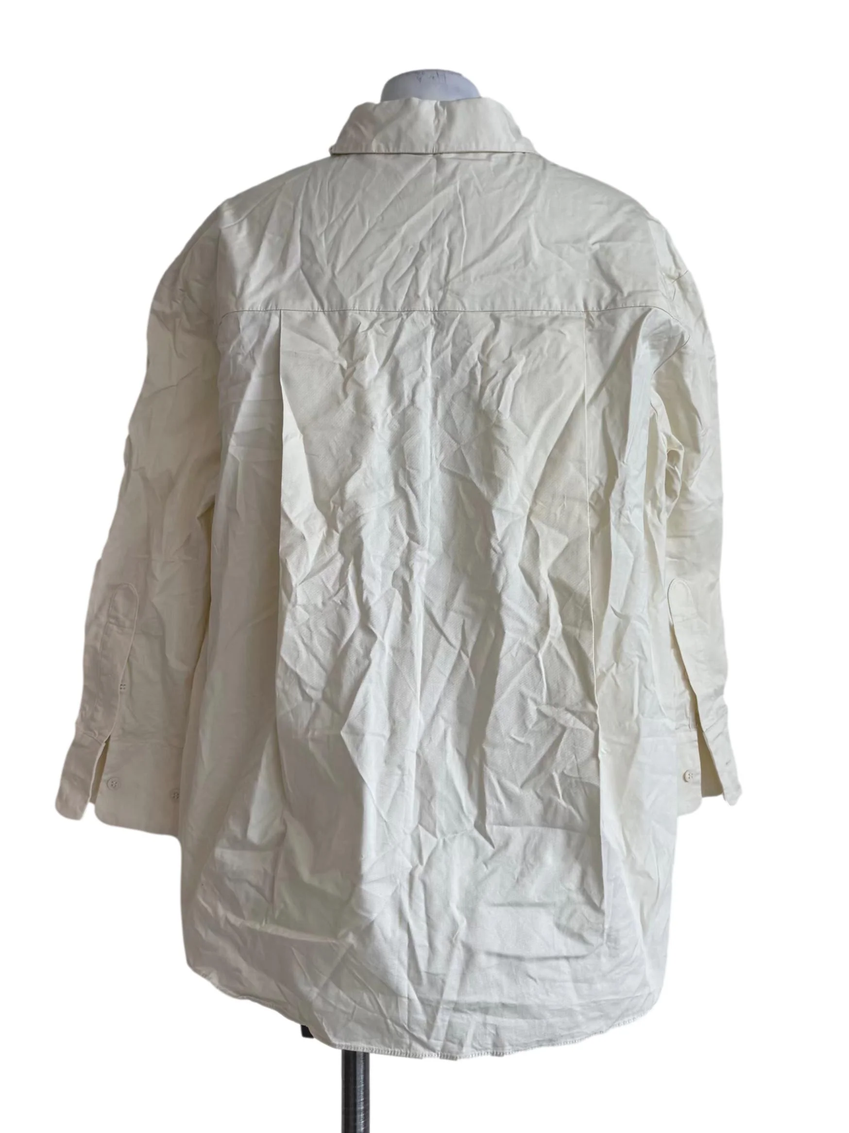 Cream Organic Cotton Oversized Shirt OSN - Image 2