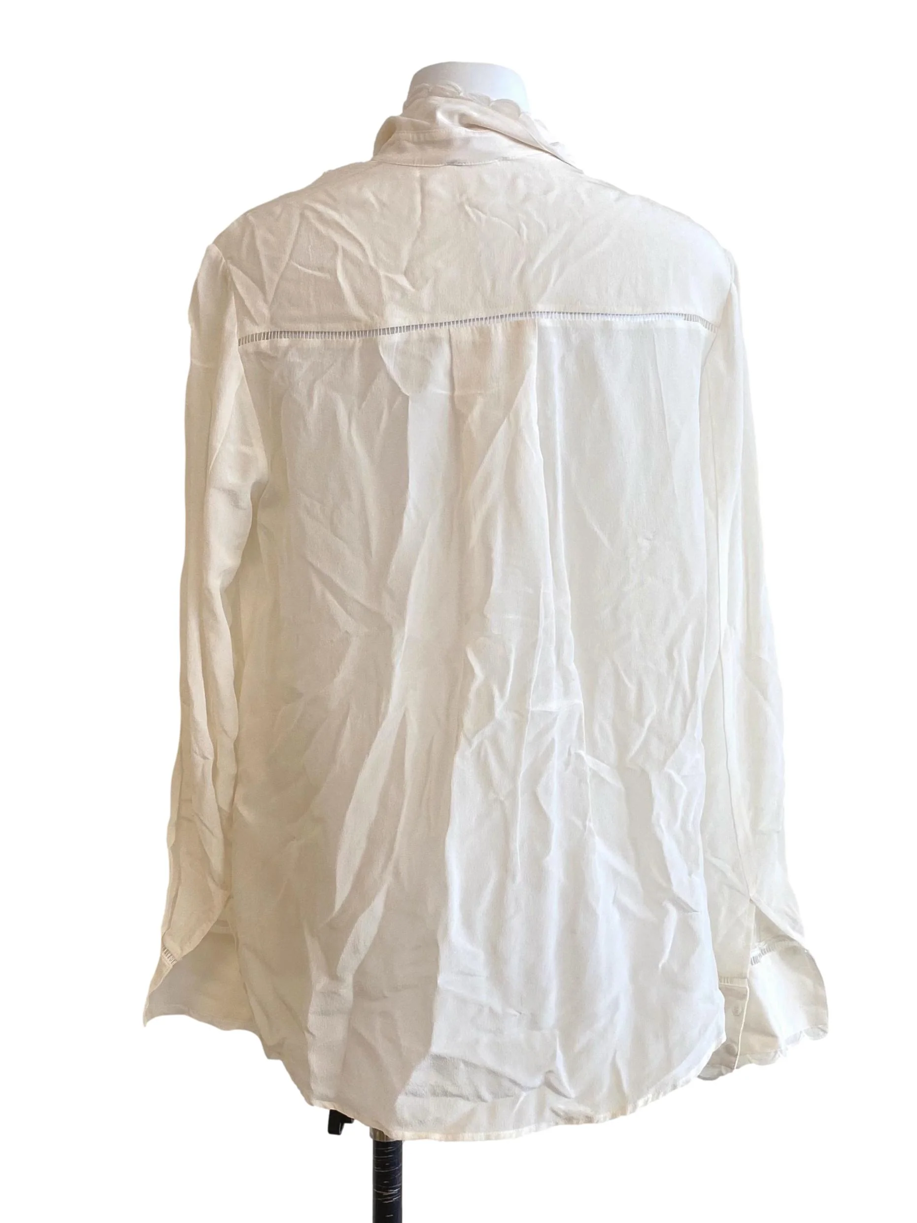 Cream Sheer Lace Blouse - Image 2
