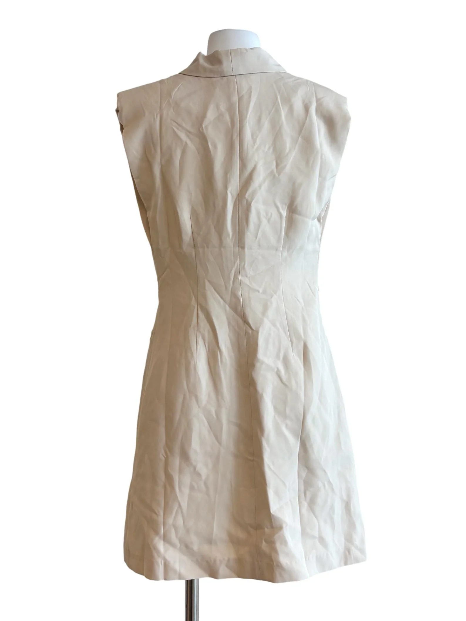 Cream Sleeveless Coat Dress LB - Image 2