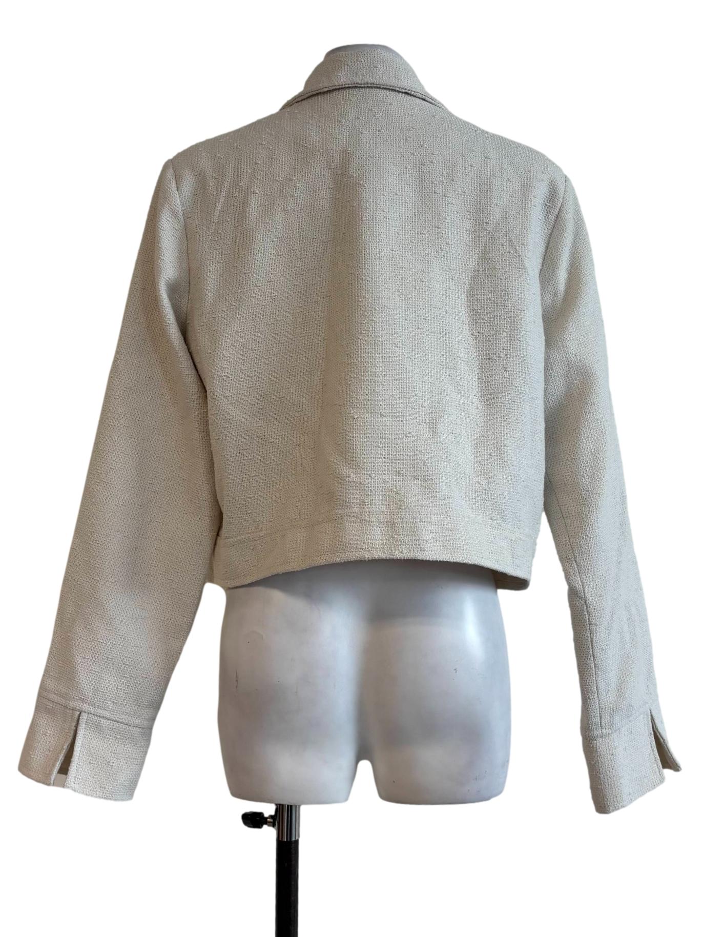 Cream Tweed Button Jacket - Image 2