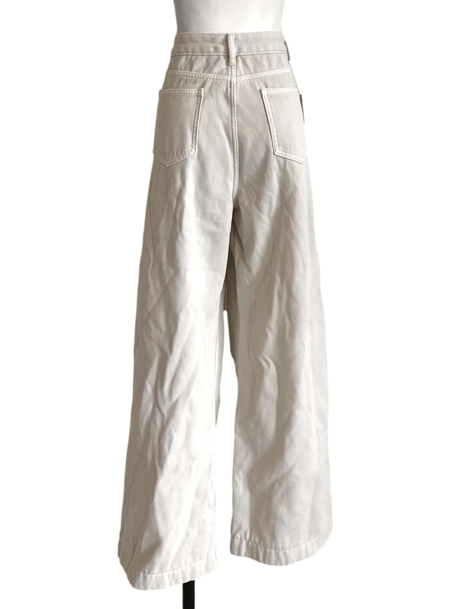Cream White Herringbone Straight Jeans - Image 2