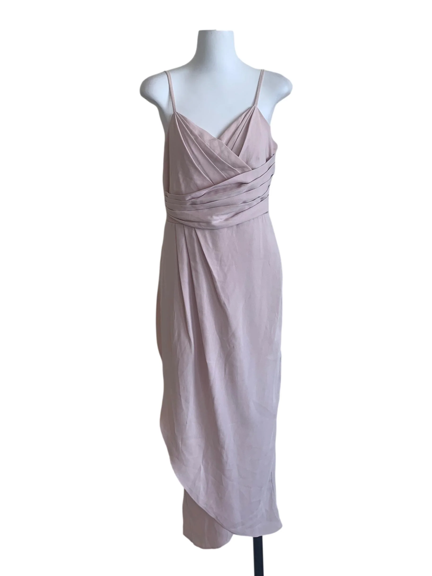Crepe Pink Sweetheart Neck Dress