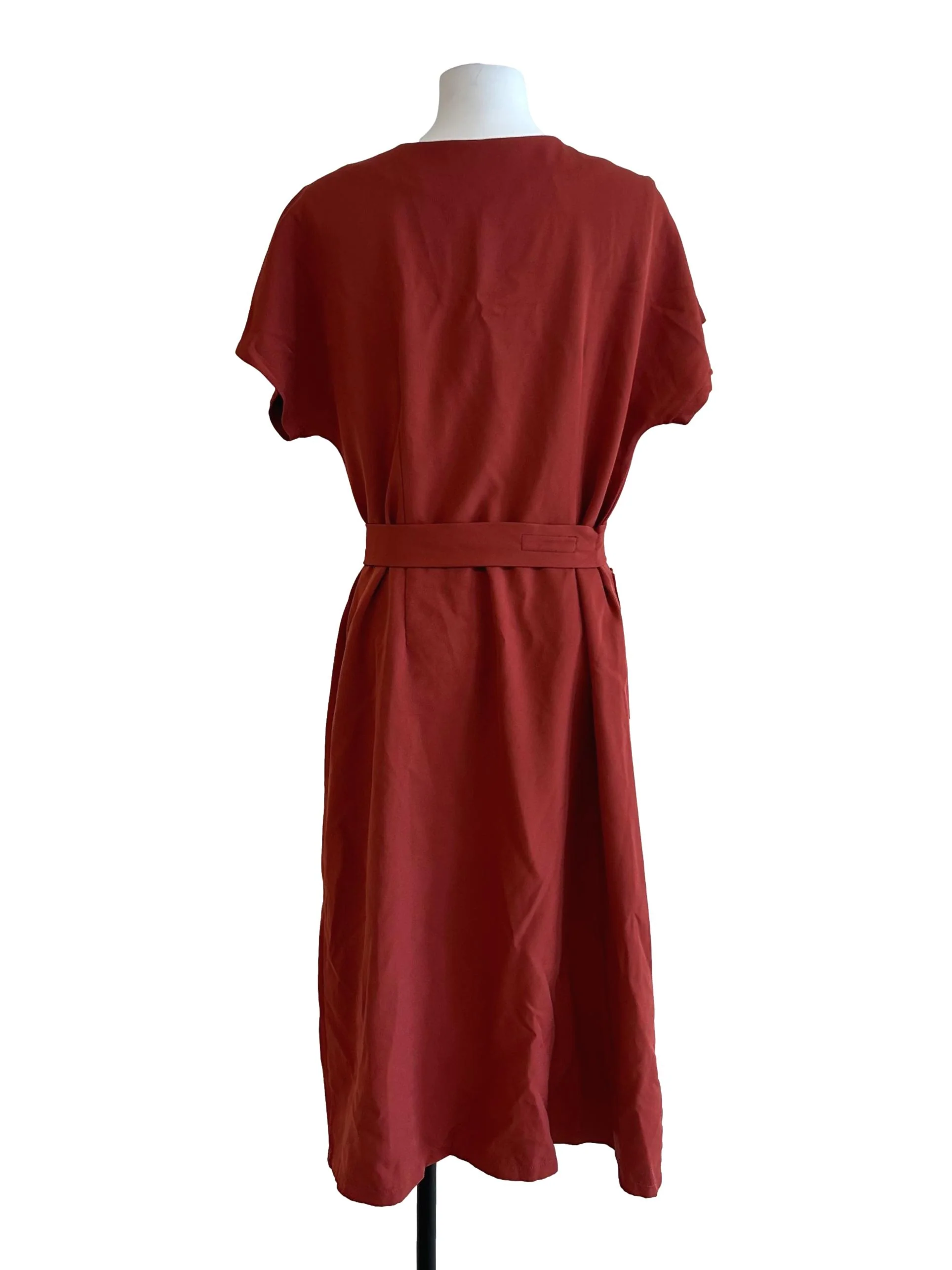 Crimson Red Button Up Dress - Image 2