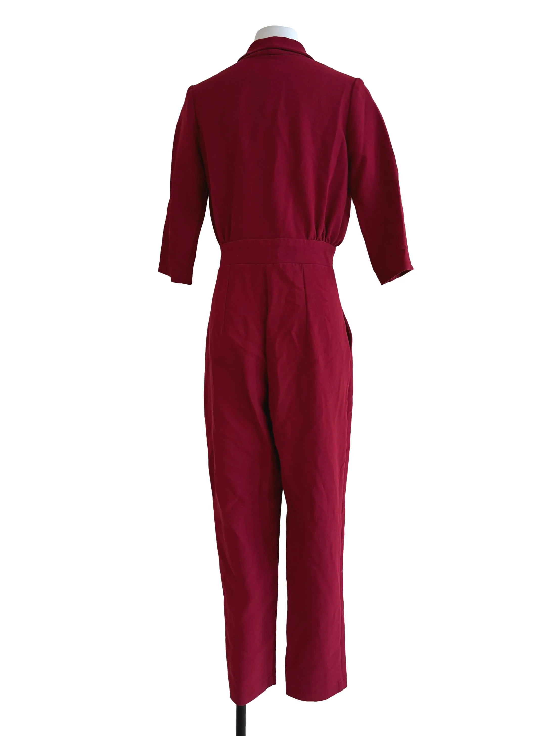 Crimson Red Surplice Jumpsuit - Image 2