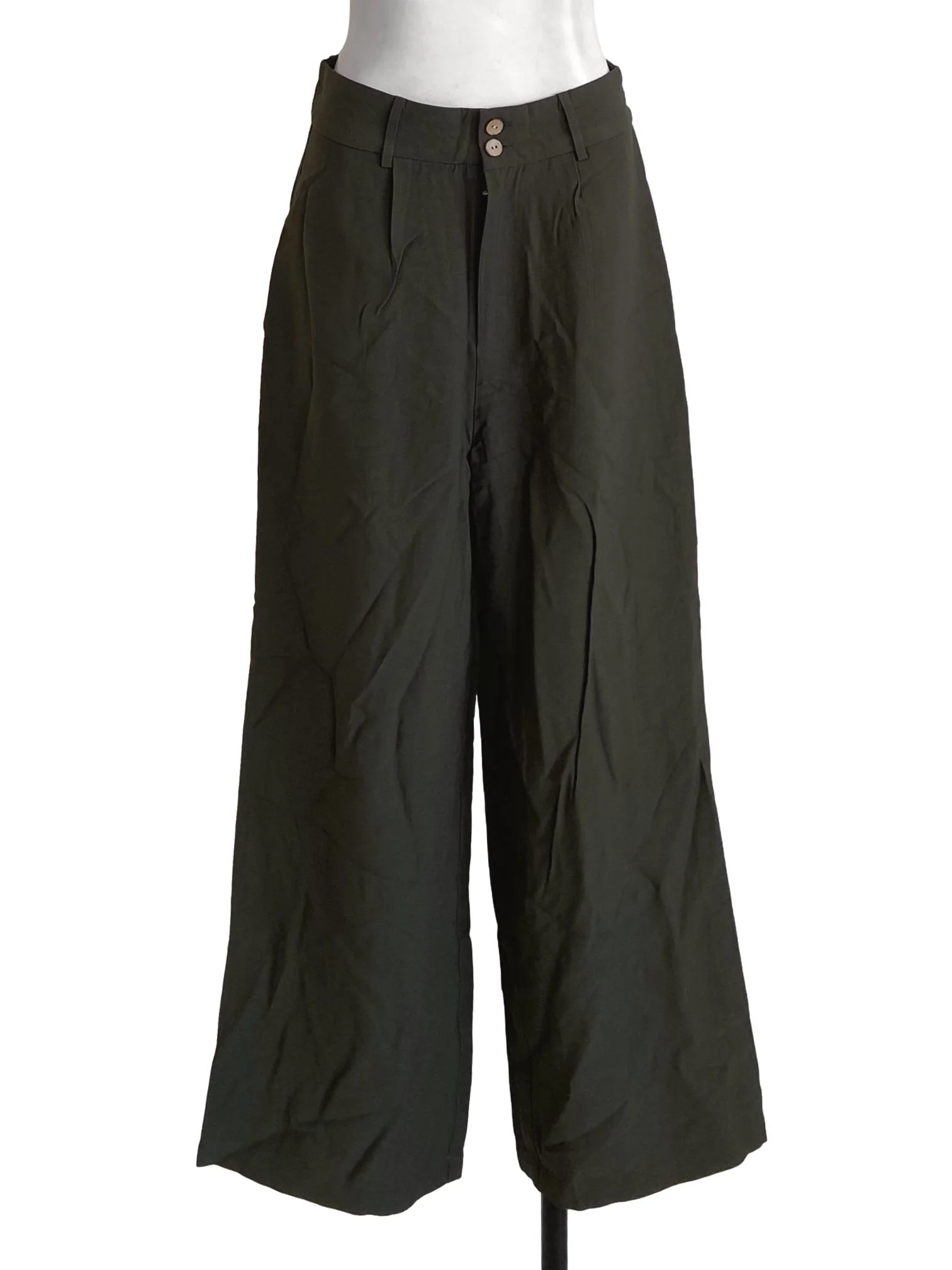 Crocodile Green Wrinkle Formal Pants YHF