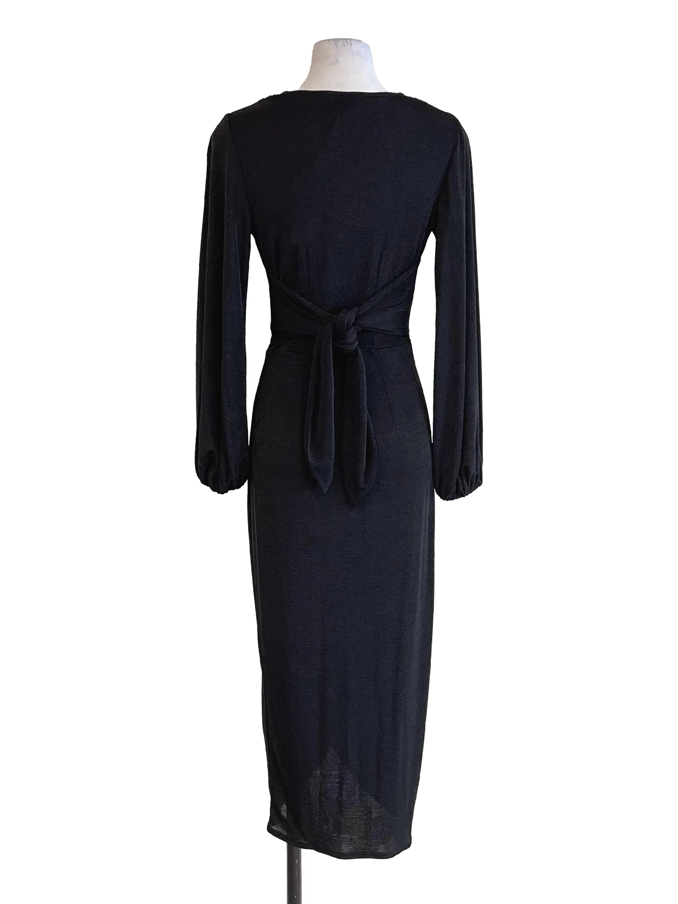 Crow Black Draped Dress - Image 2