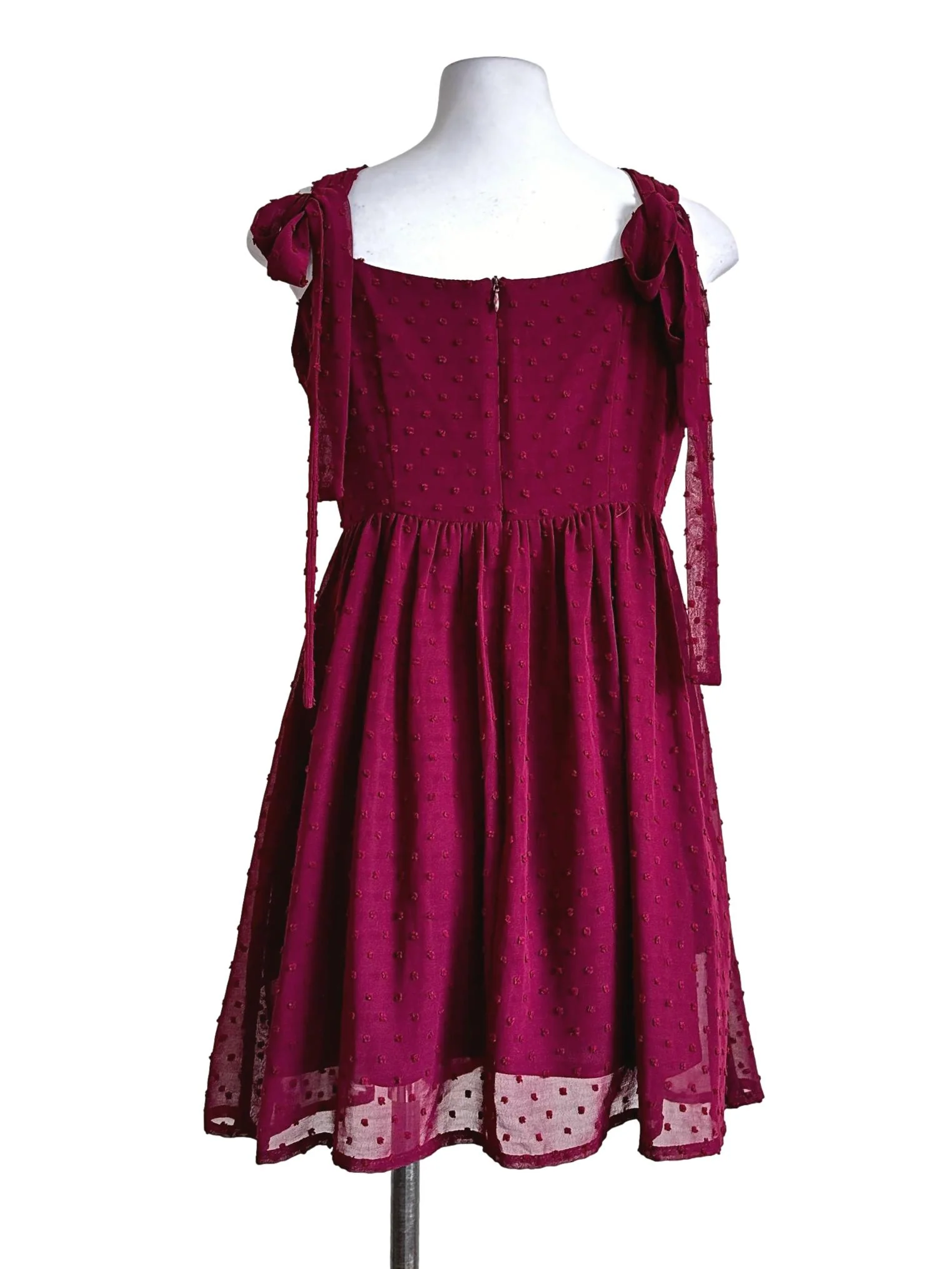 Currant Red Dots Pattern Mini Dress TWL - Image 2
