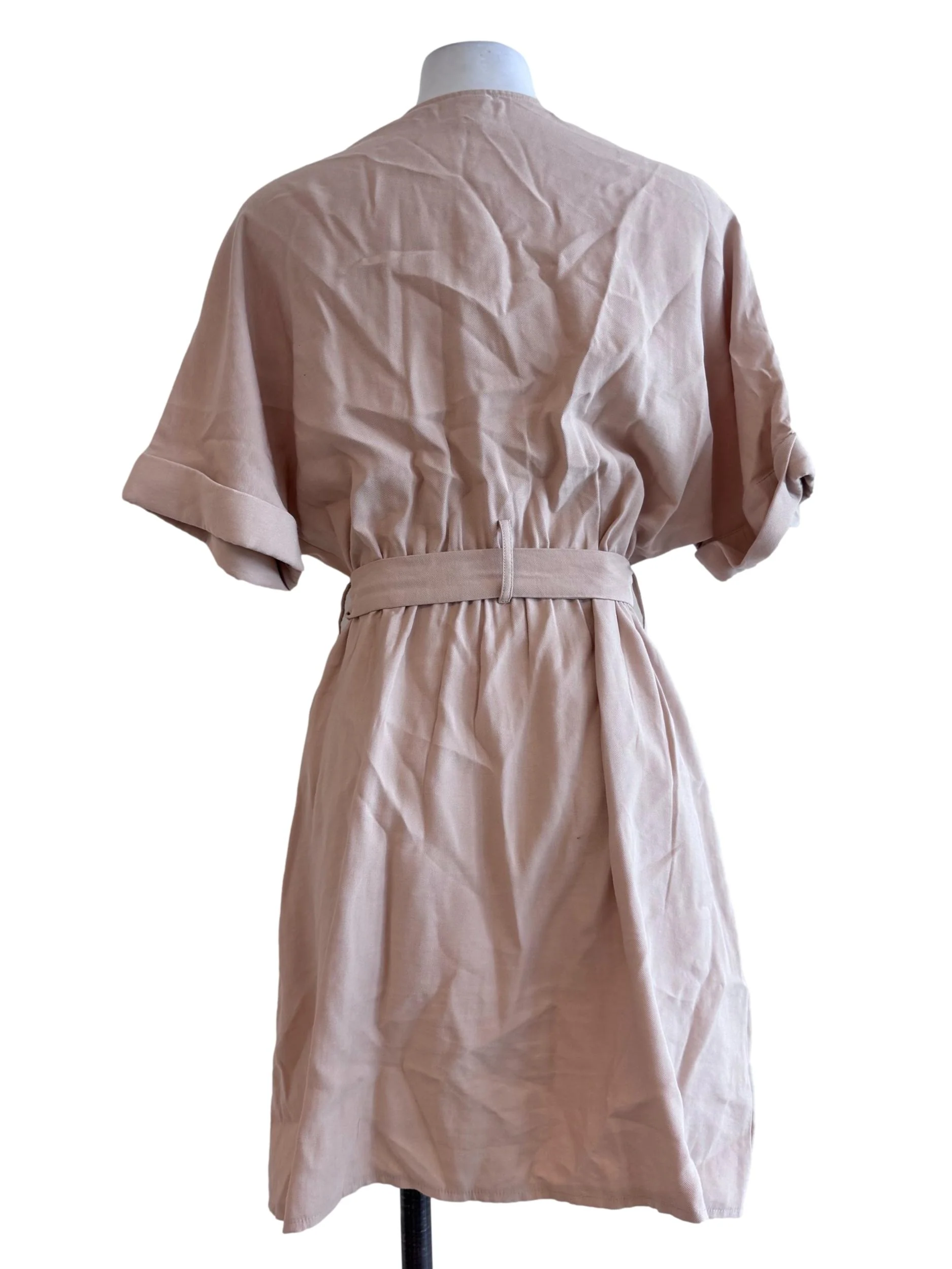 Daffodil Yellow Buttoned V Neck Dress - Image 2