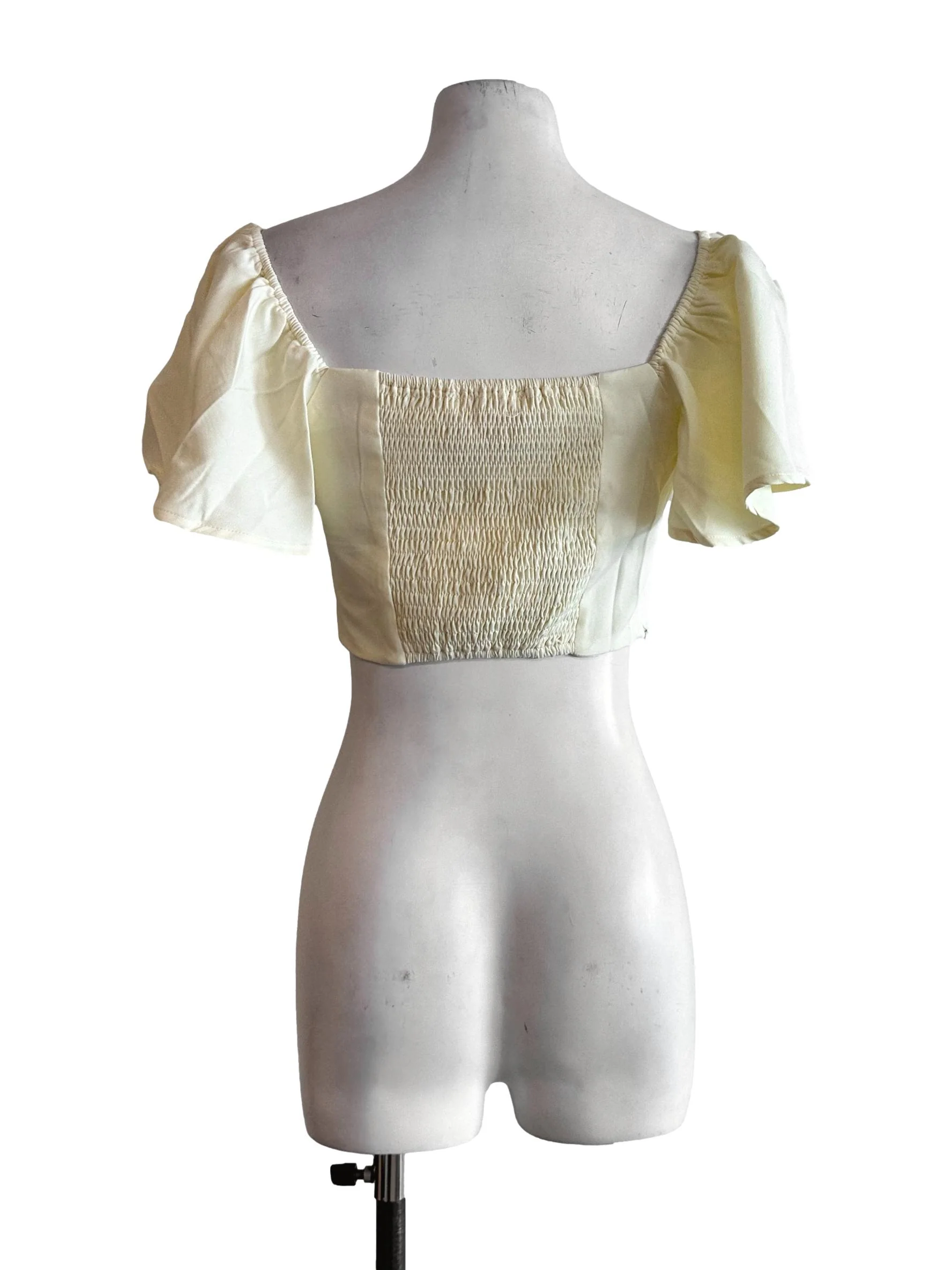 Daffodil Yellow Padded Crop Top - Image 2