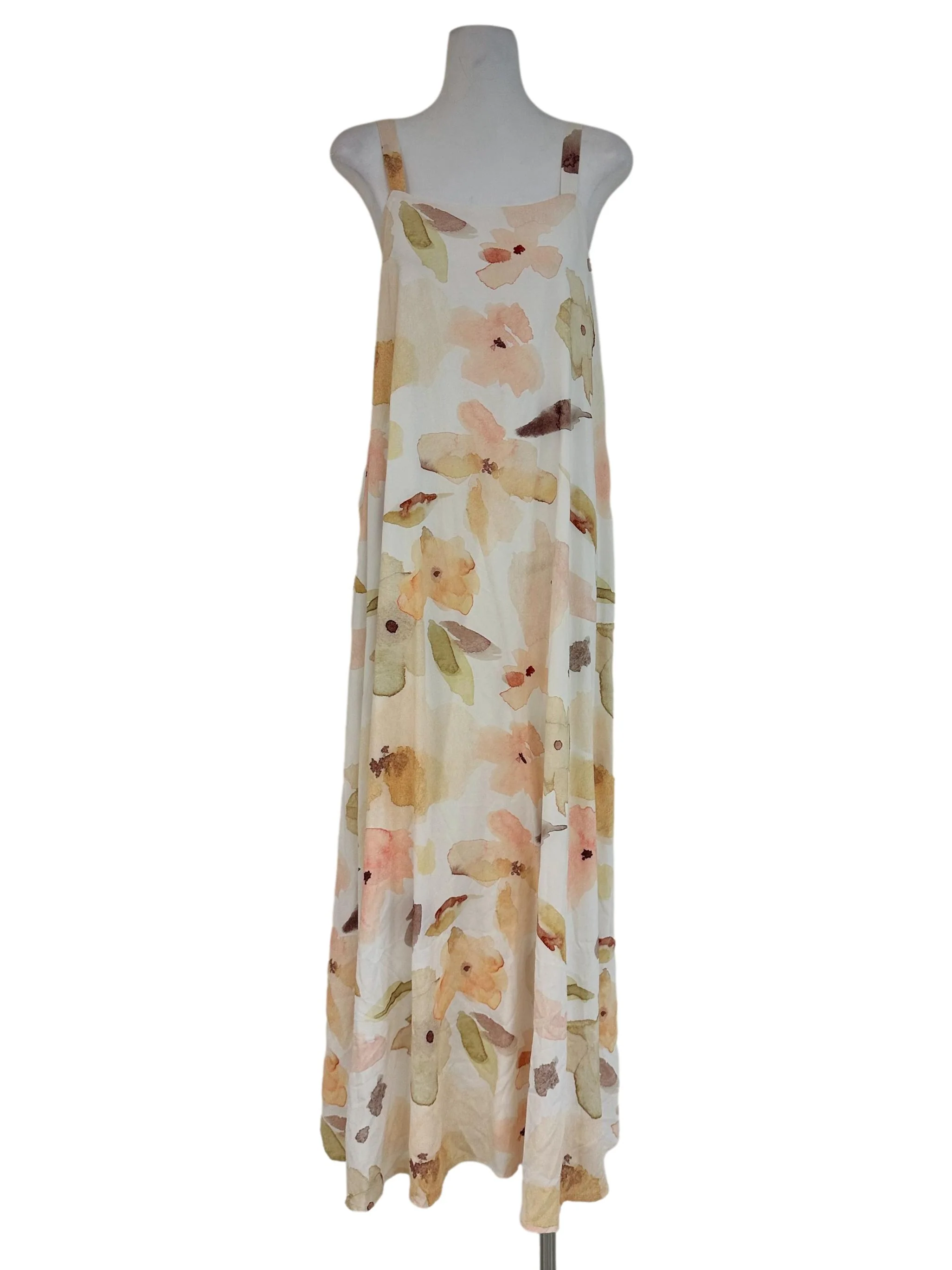 Daisy White Abstract Pattern Maxi Dress