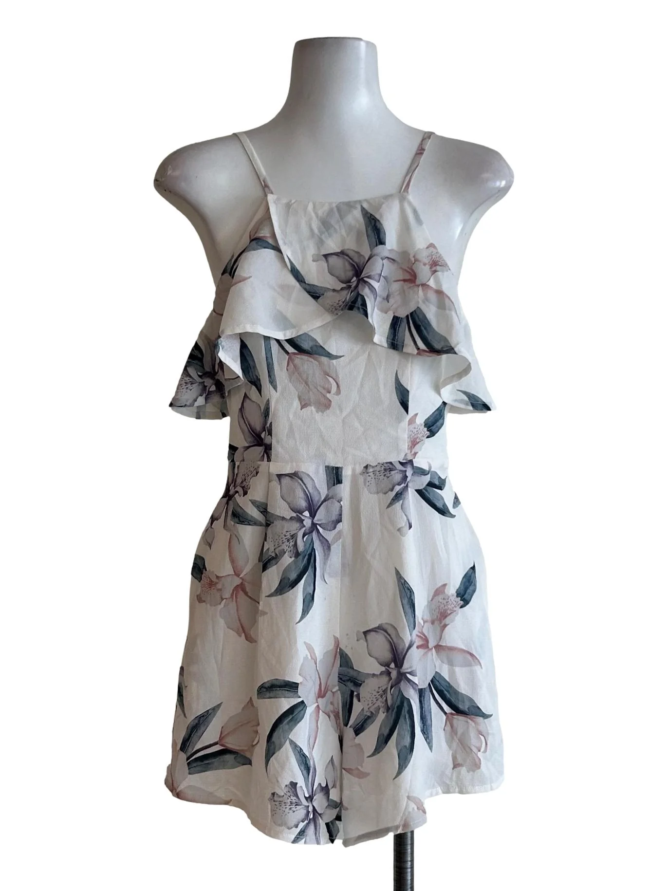 Daisy White And Floral Cami Romper TTR