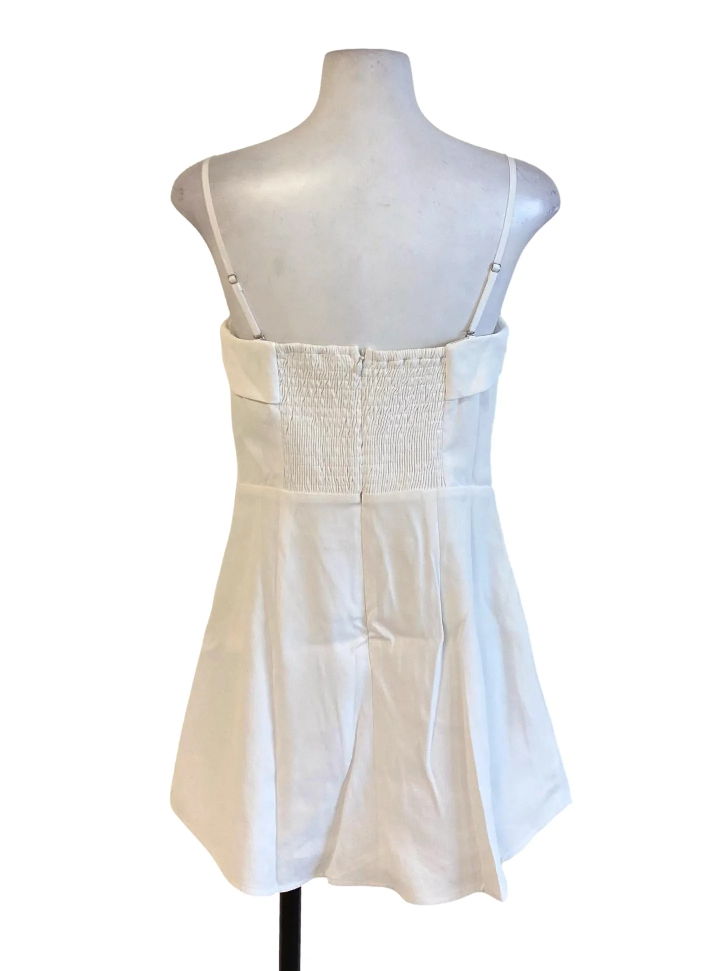 Daisy White Cape Spaghetti Strap A-Line Dress - Image 2