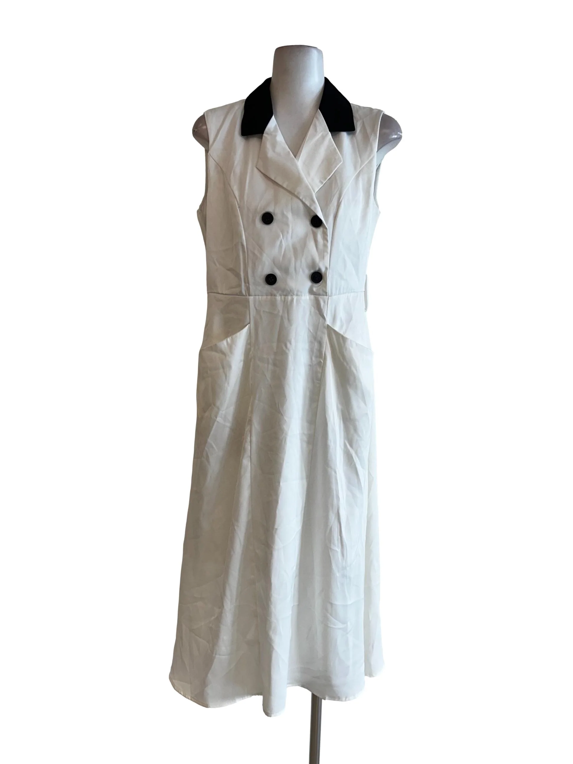 Daisy White Collar Pattern Dress