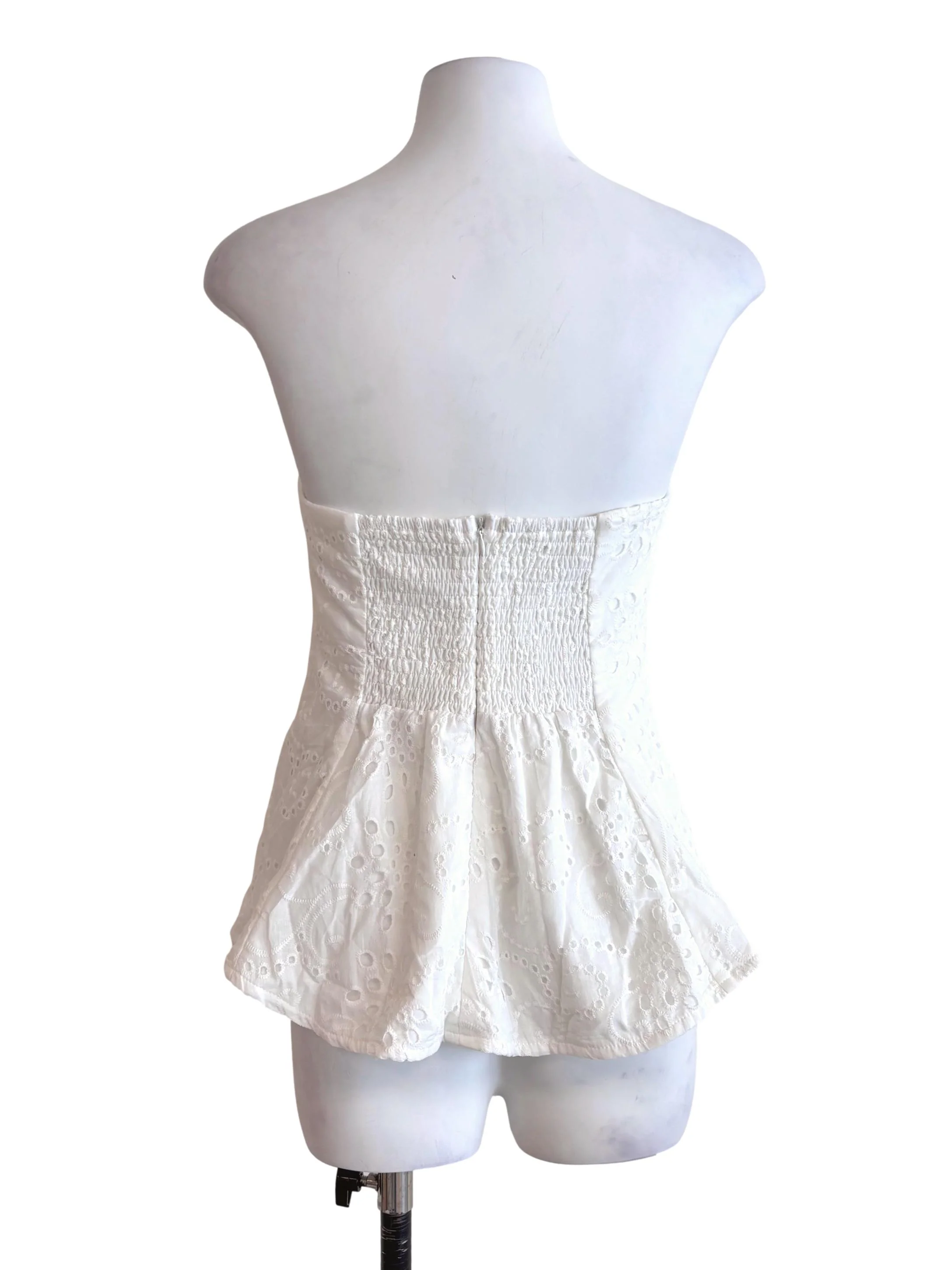 Daisy White Eyelet Peplum Top - Image 2