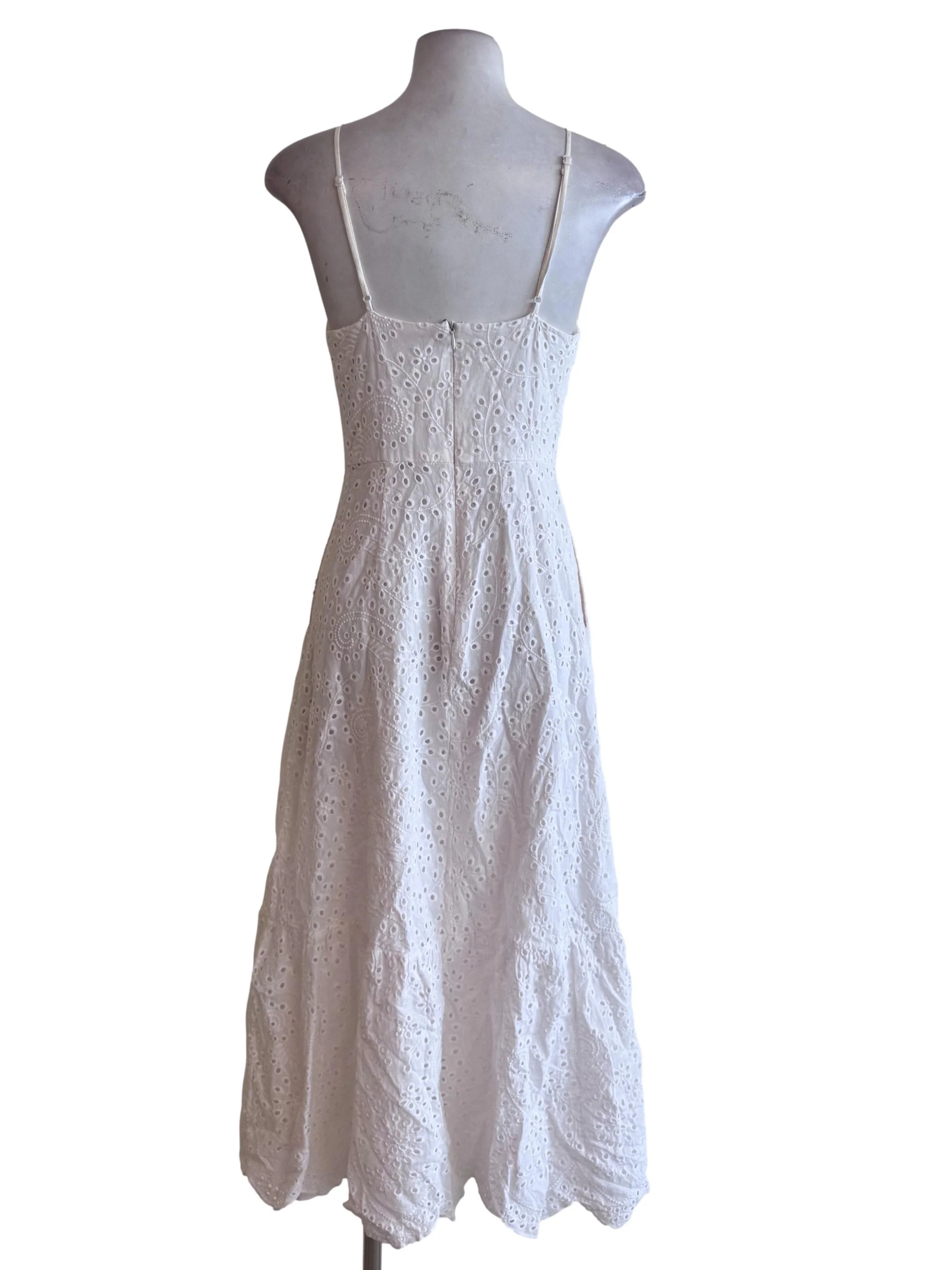 Daisy White Lace V Neck Sleeveless Dress LB - Image 2