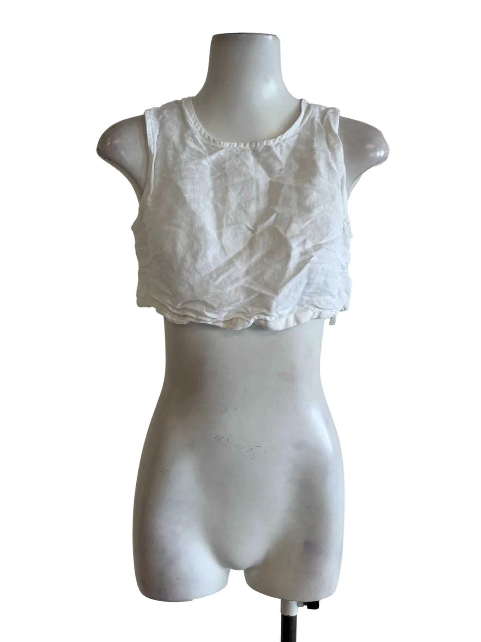 Daisy White Linen Crop Top