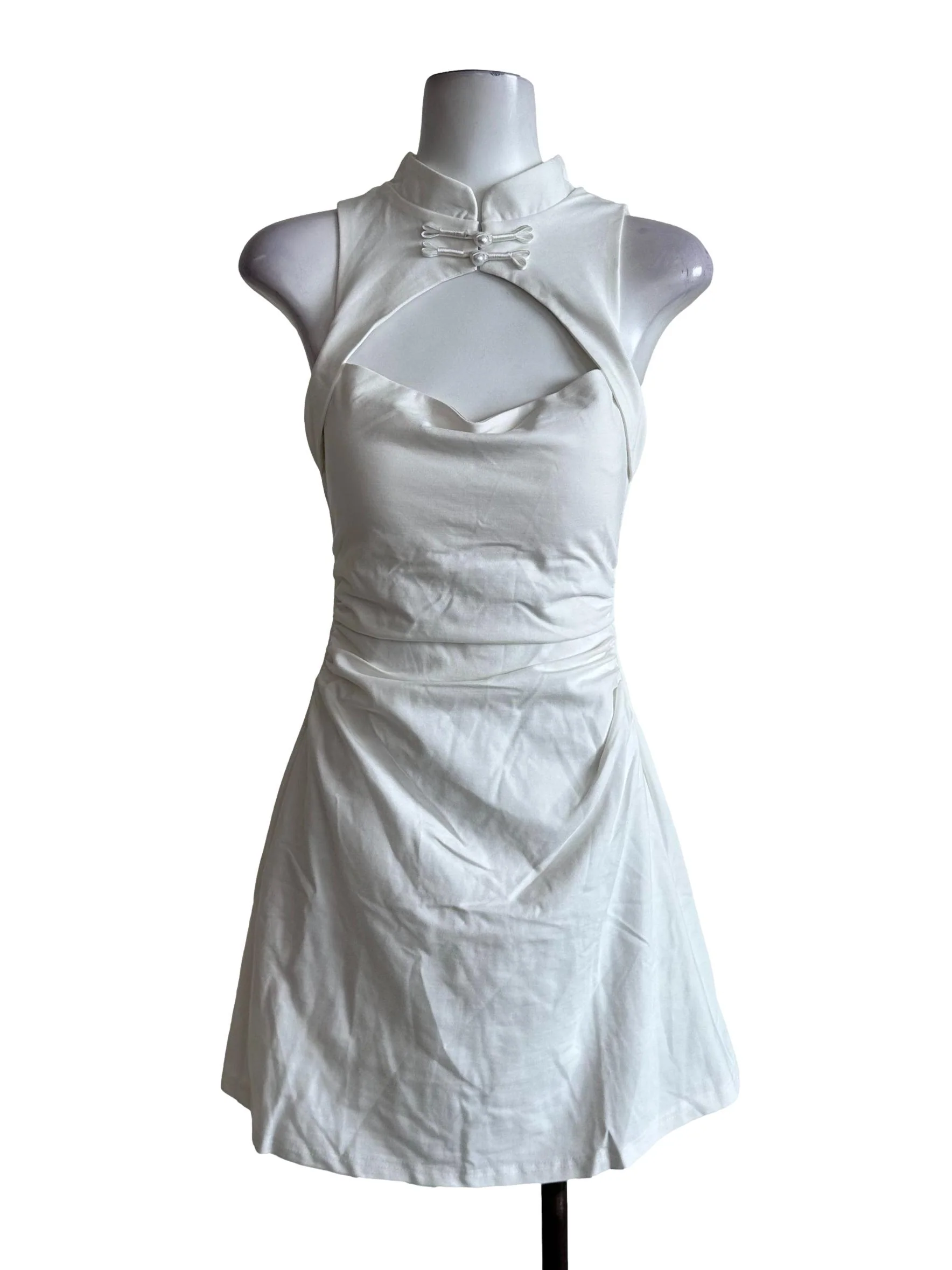 Daisy White Padded Dress