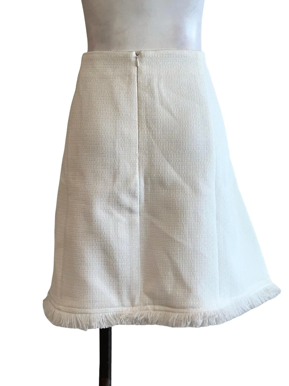 Daisy White Tweed Pattern Mini Skirt - Image 2