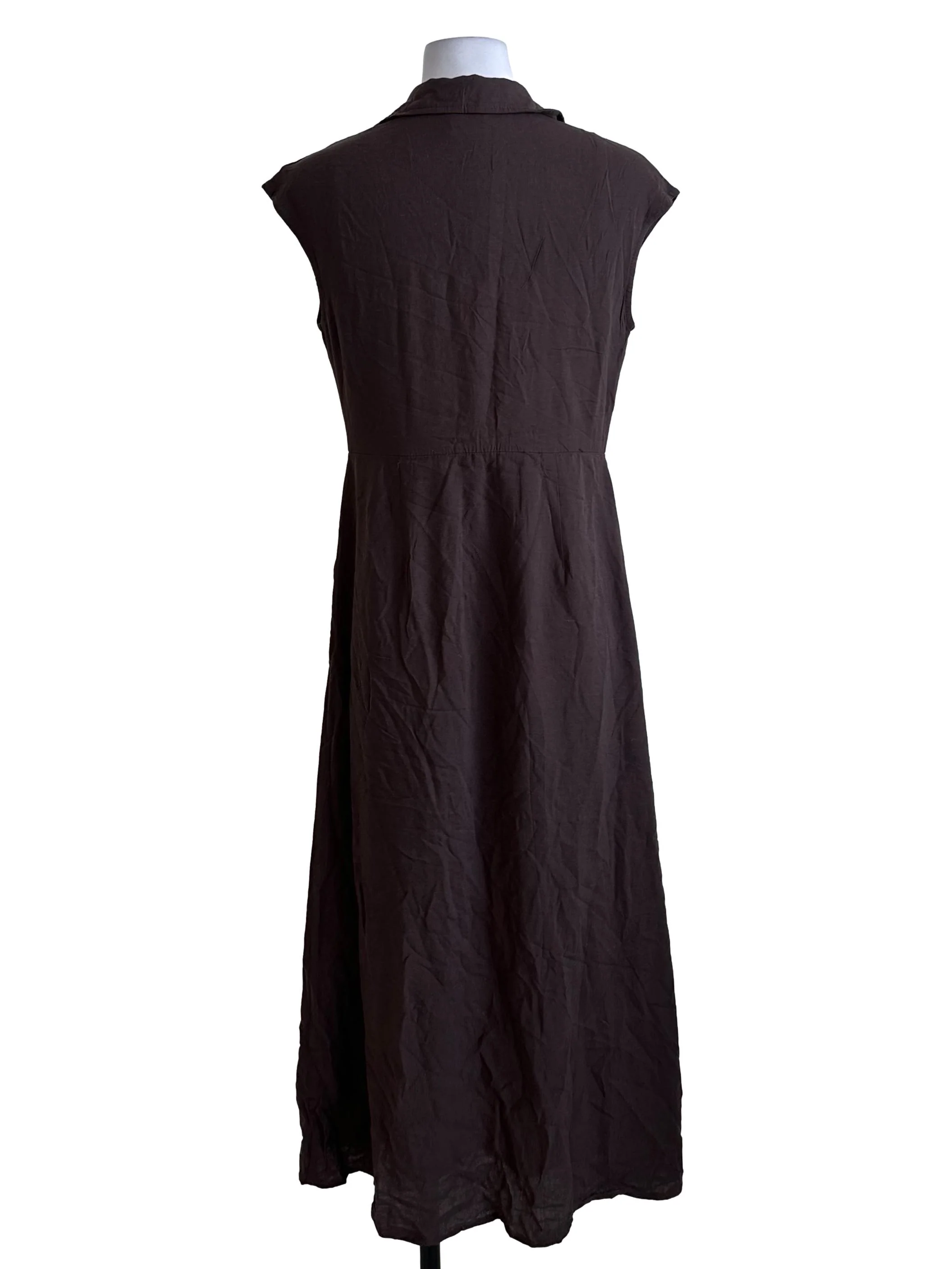 Dark Brown Button Shirt Dress - Image 2